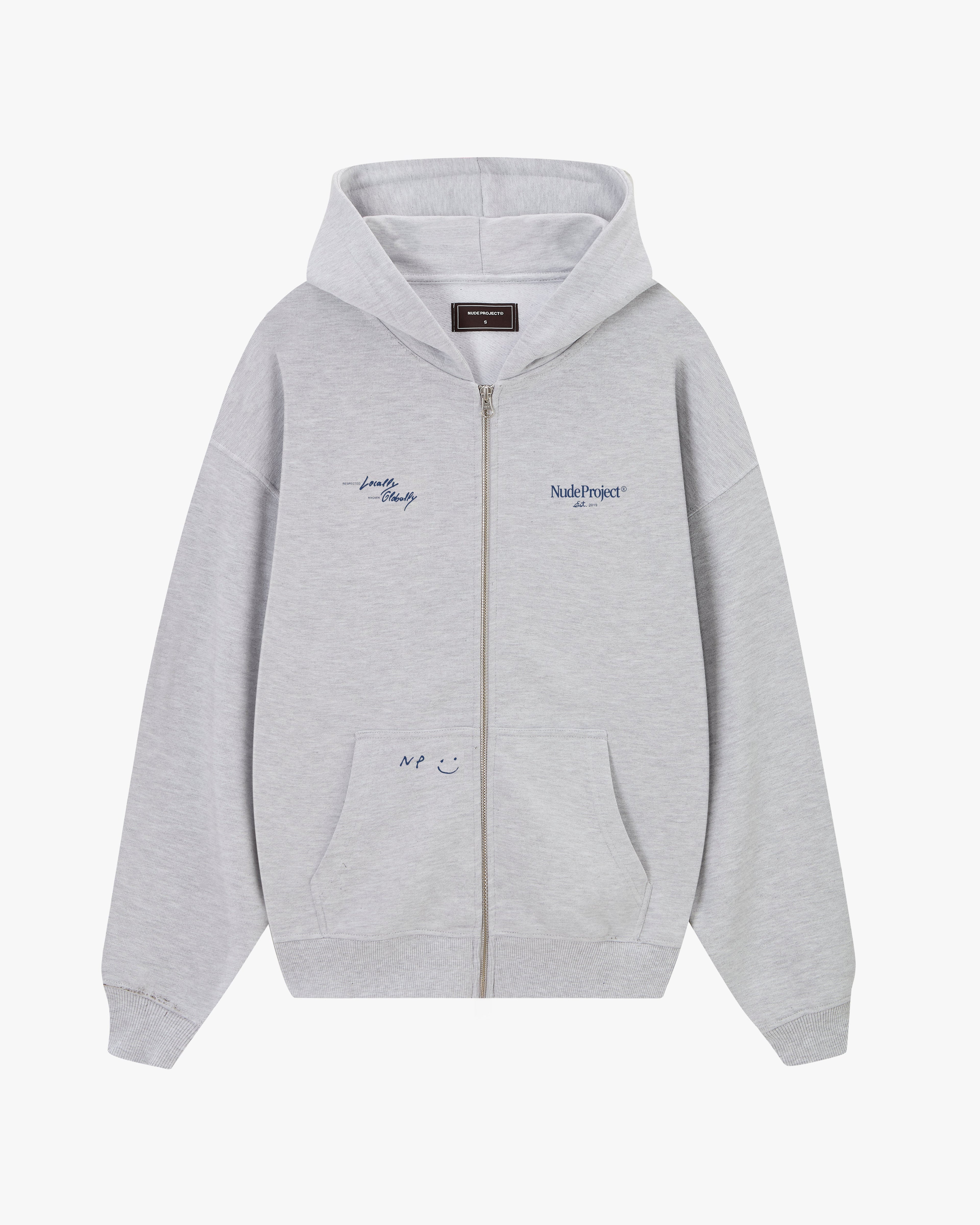 Sudadera Con Cremallera Global Soon Gris