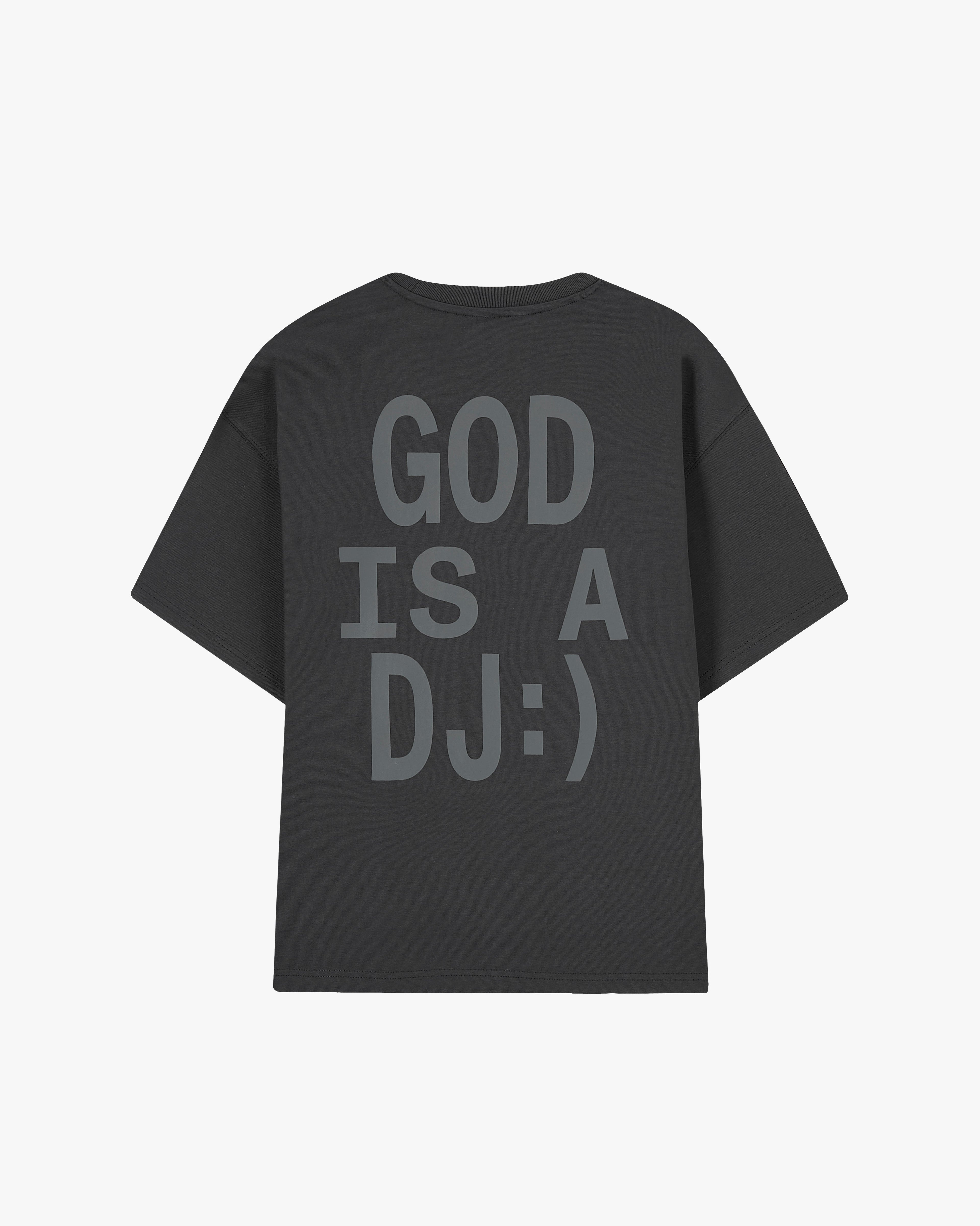 Camiseta God is a DJ Gris Oscuro