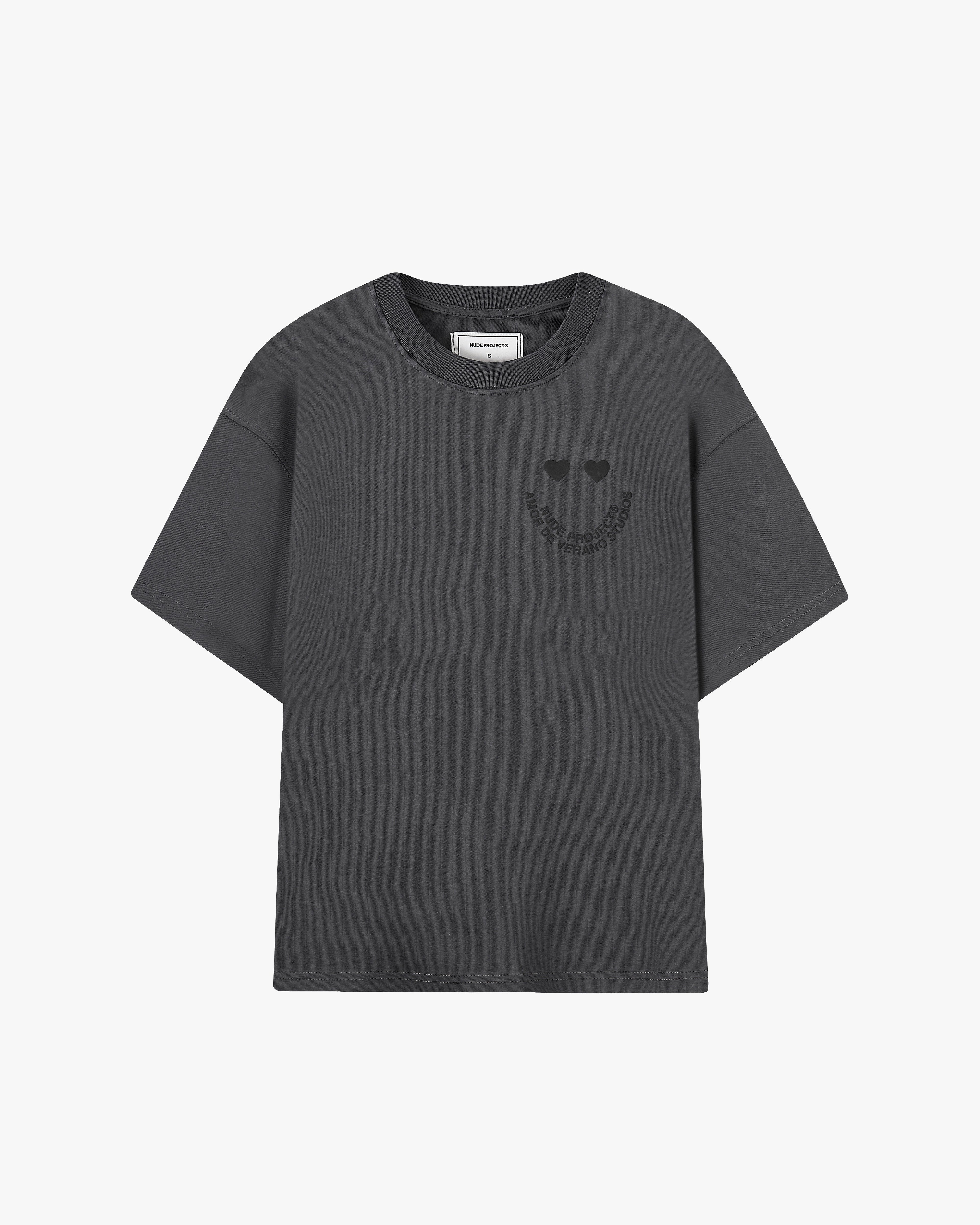 Camiseta Happy Gris Oscuro