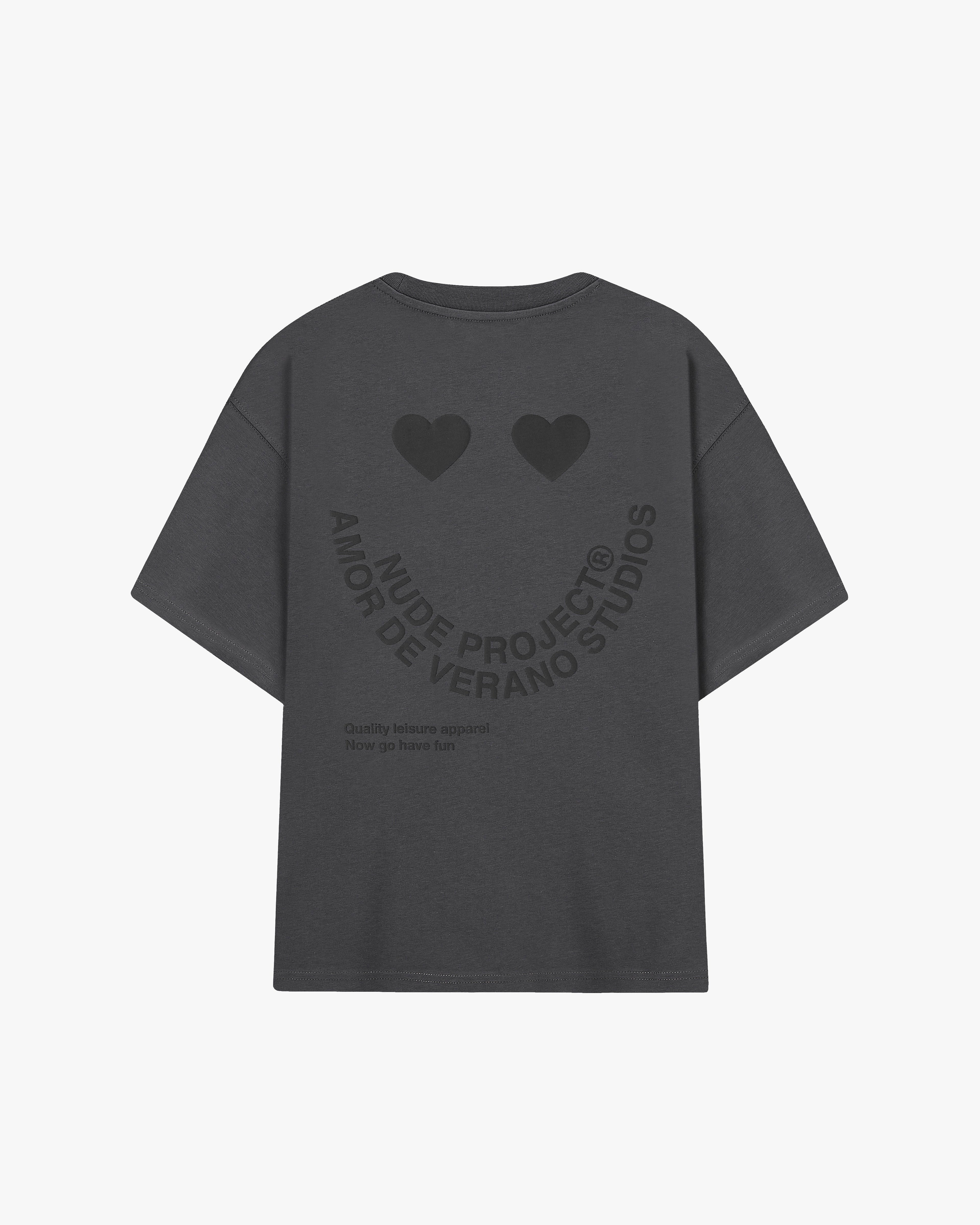 Camiseta Happy Gris Oscuro