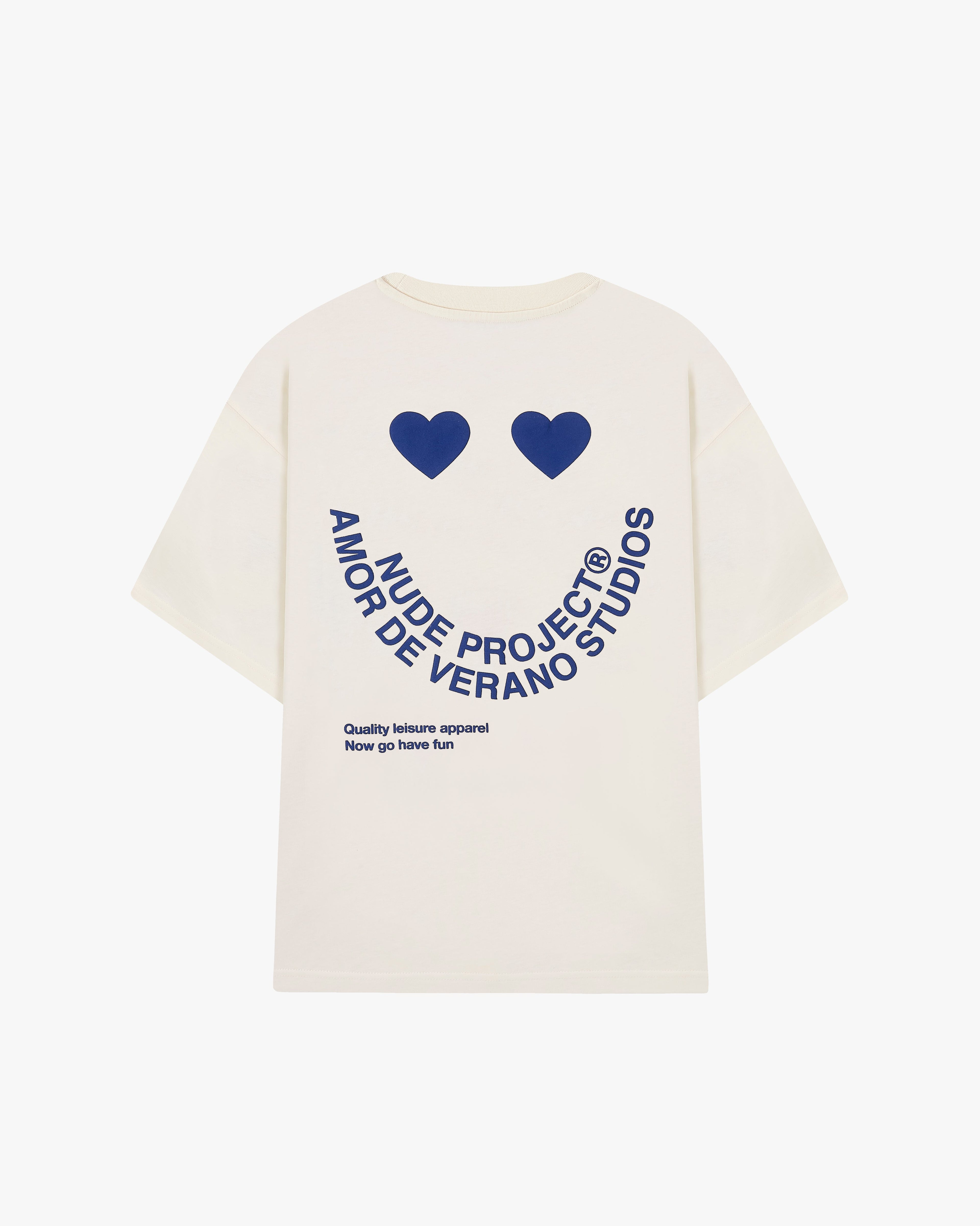 Camiseta Happy Blanco Crema