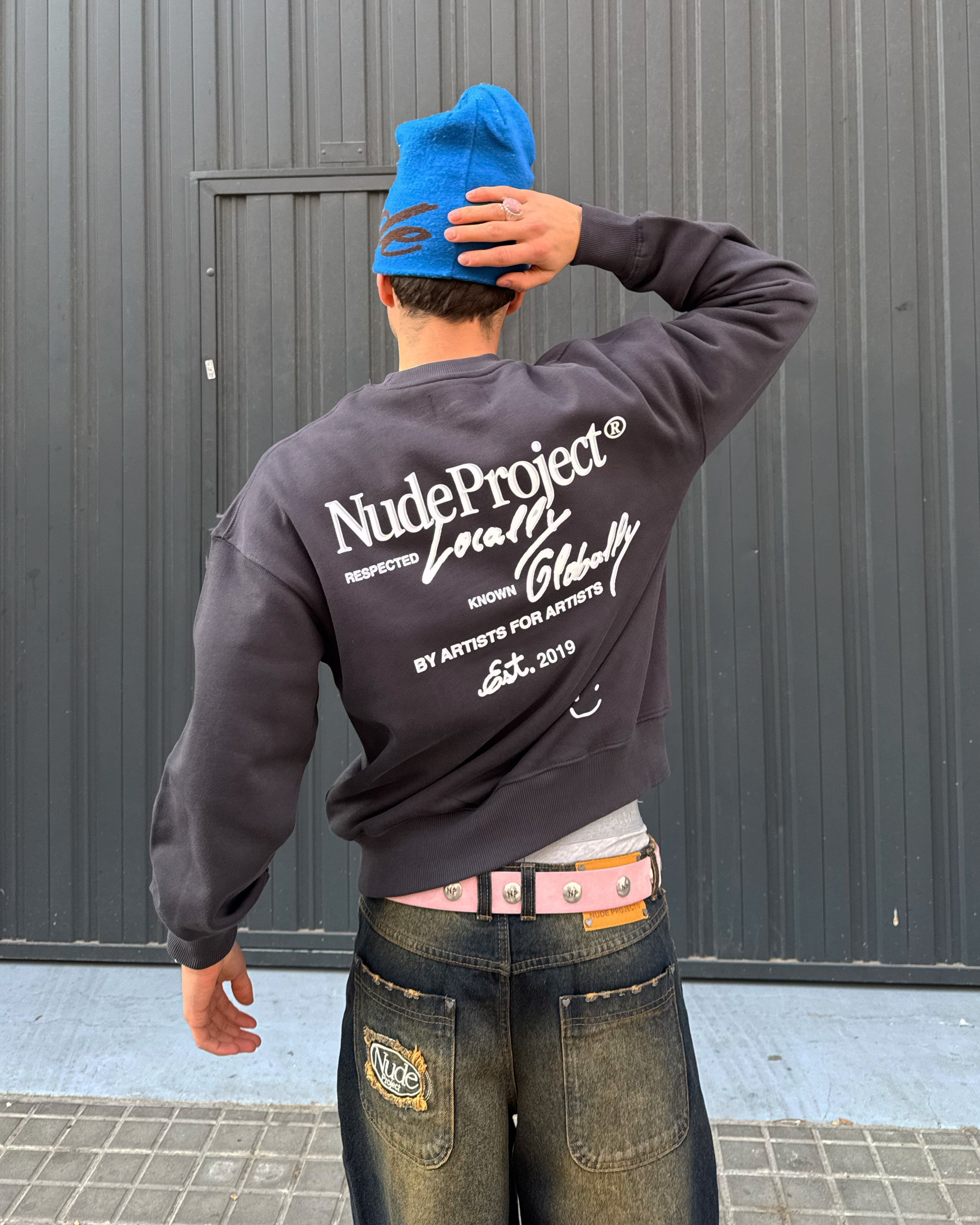 Sudadera Sin Capucha Global Soon Gris Oscuro