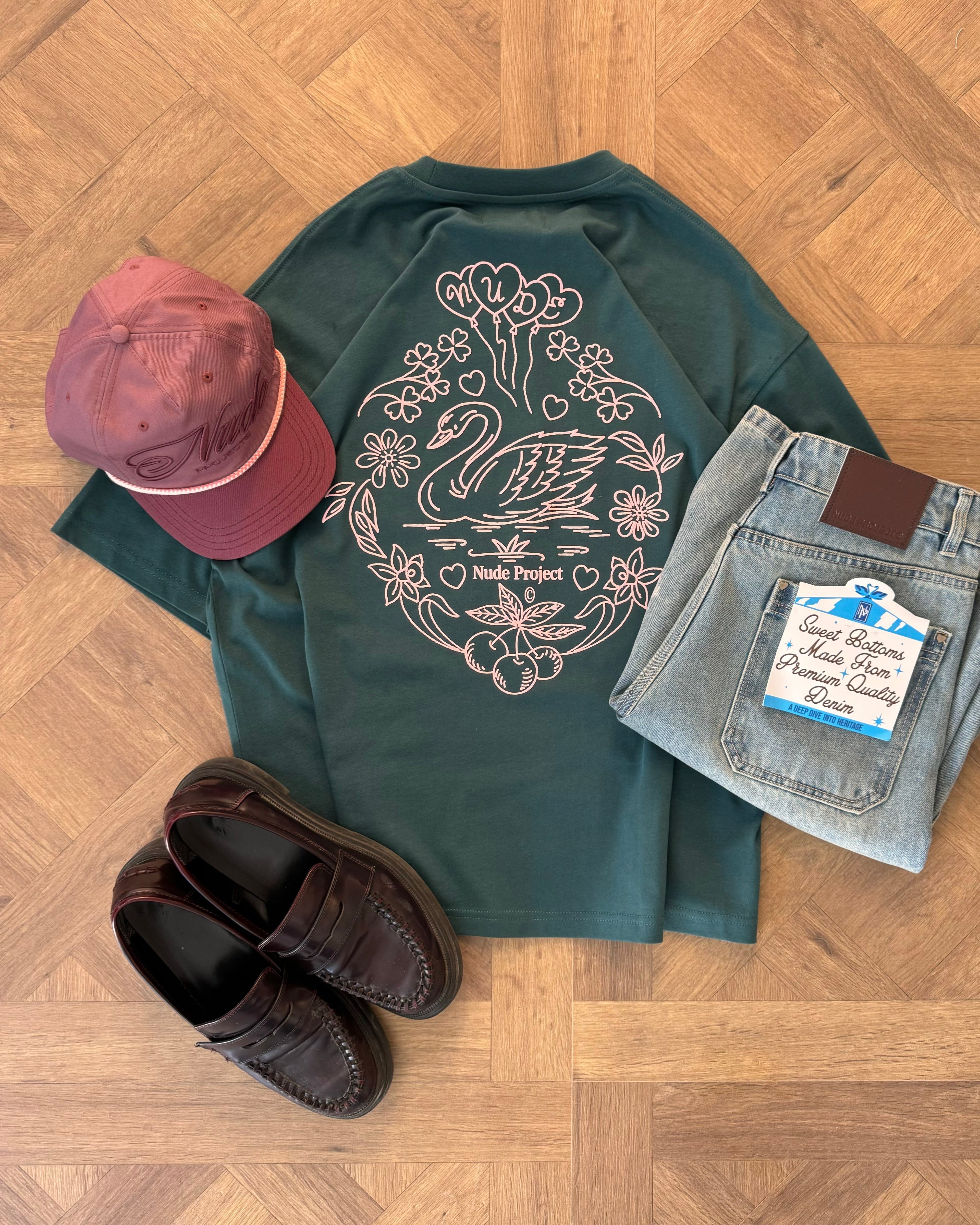 Camiseta Swan Garden Verde