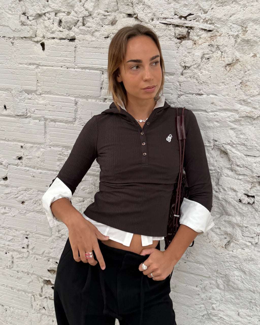 Camiseta Manga Larga Biz Marrón