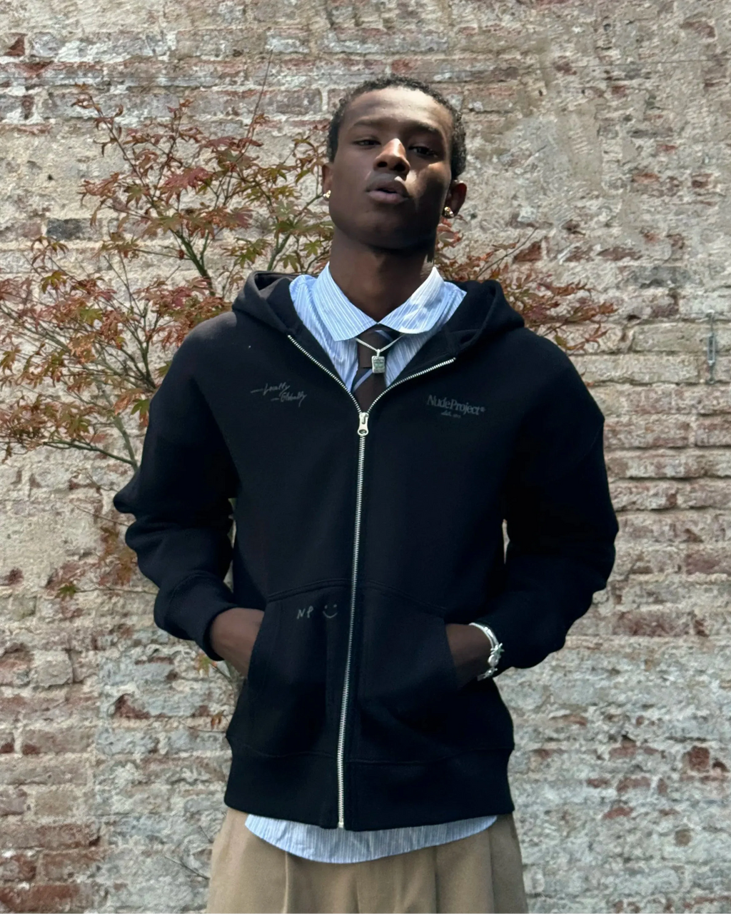 Global Soon Zip-Up Hoodie Black