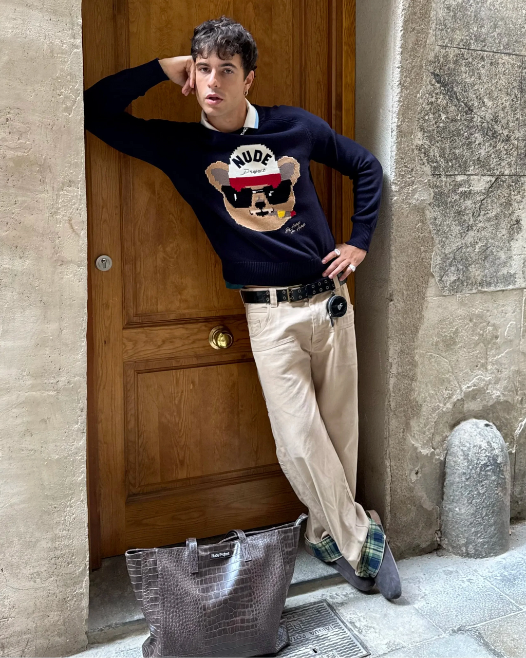 Teddy Knit Sweater Blue