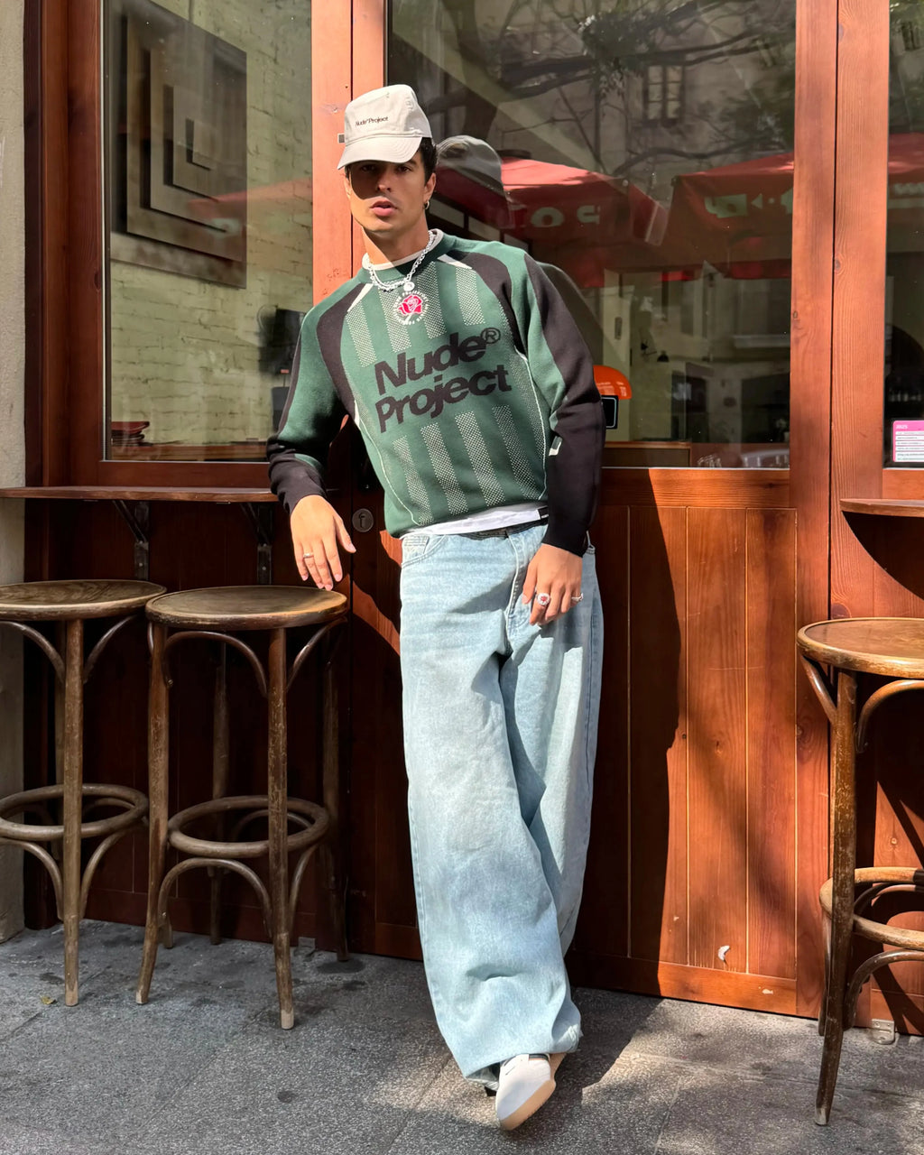 Grass Football Knit Sweater Green