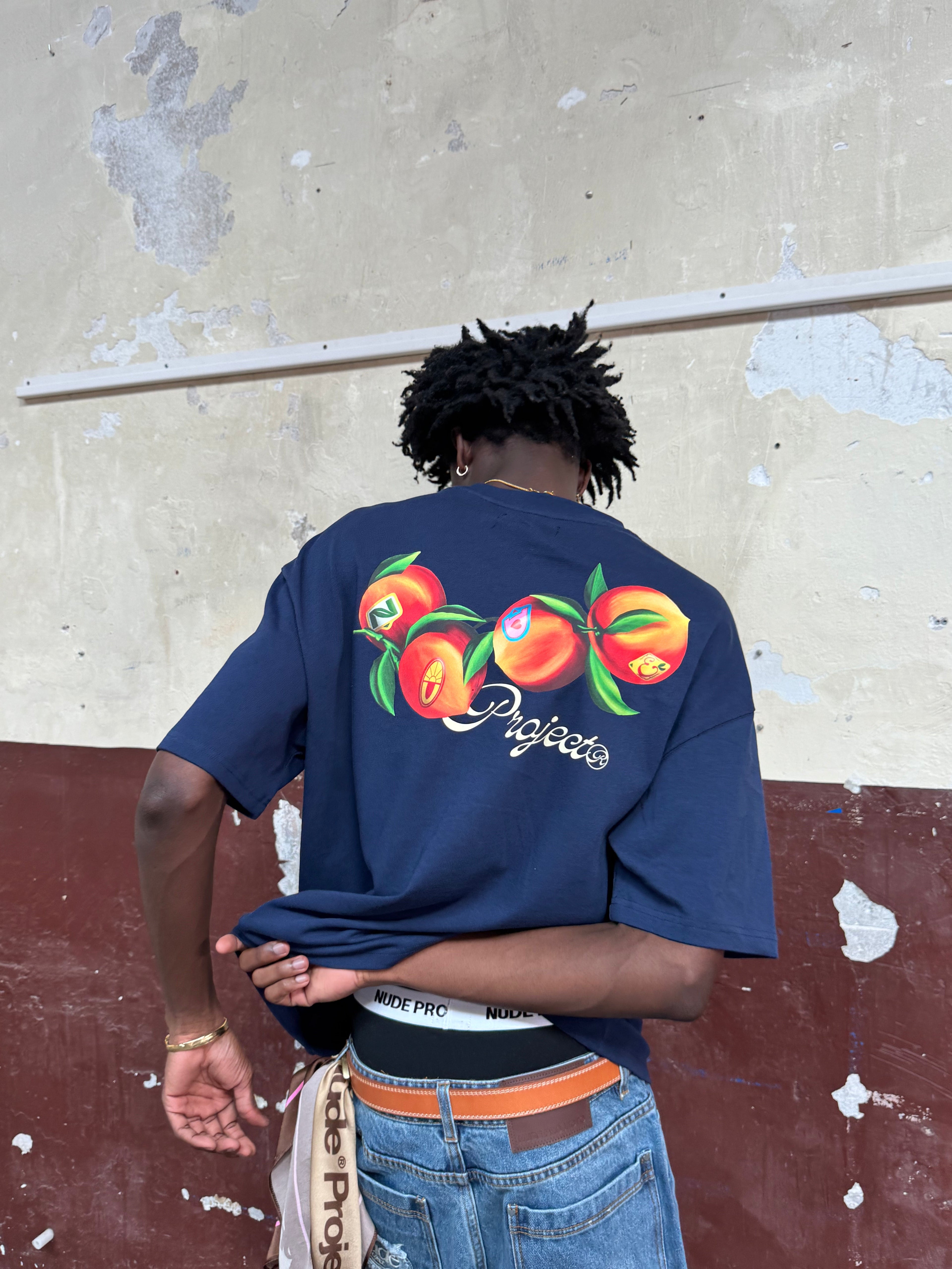 Camiseta Peach Azul Marino