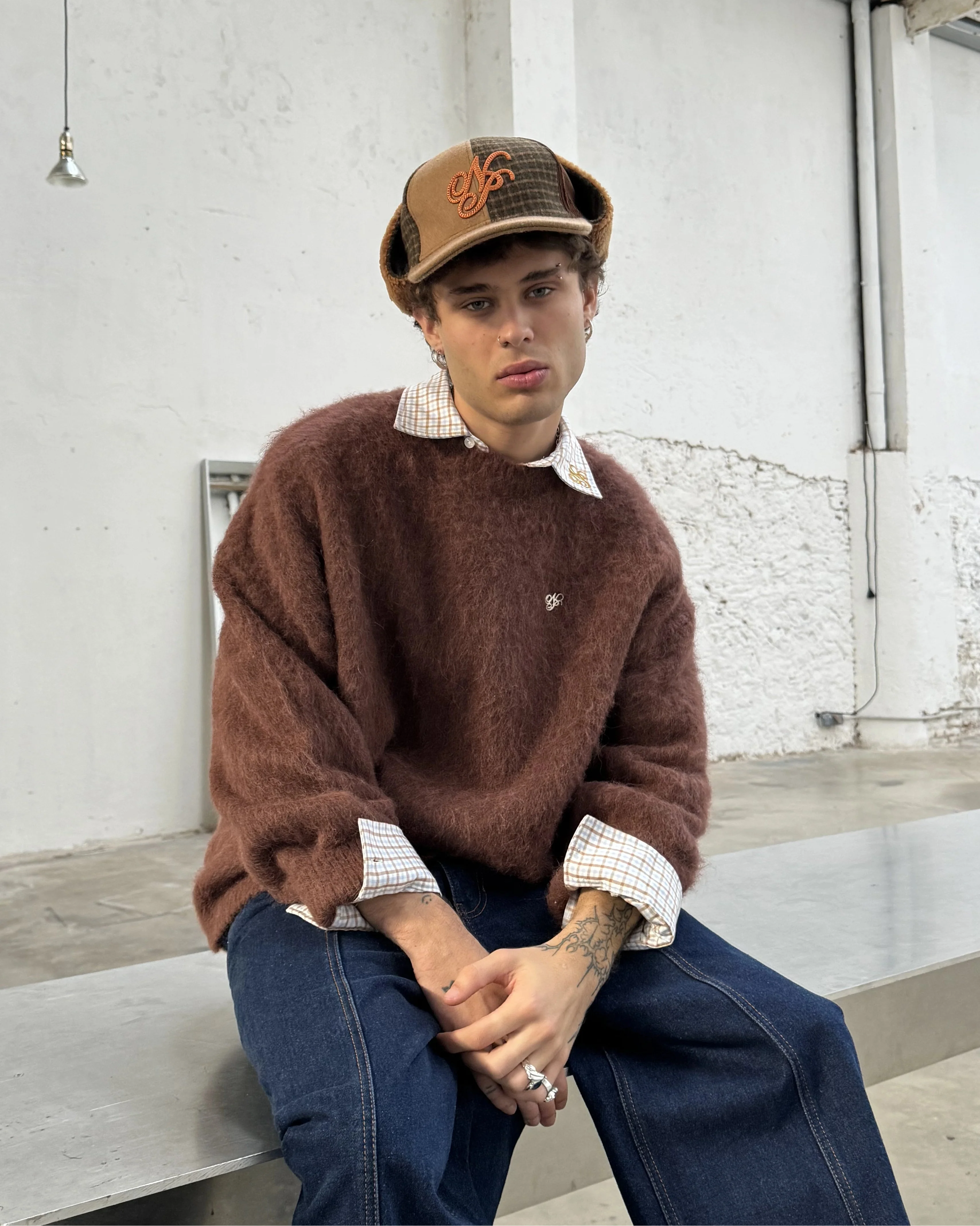 Alpaca Knit Sweater Brown