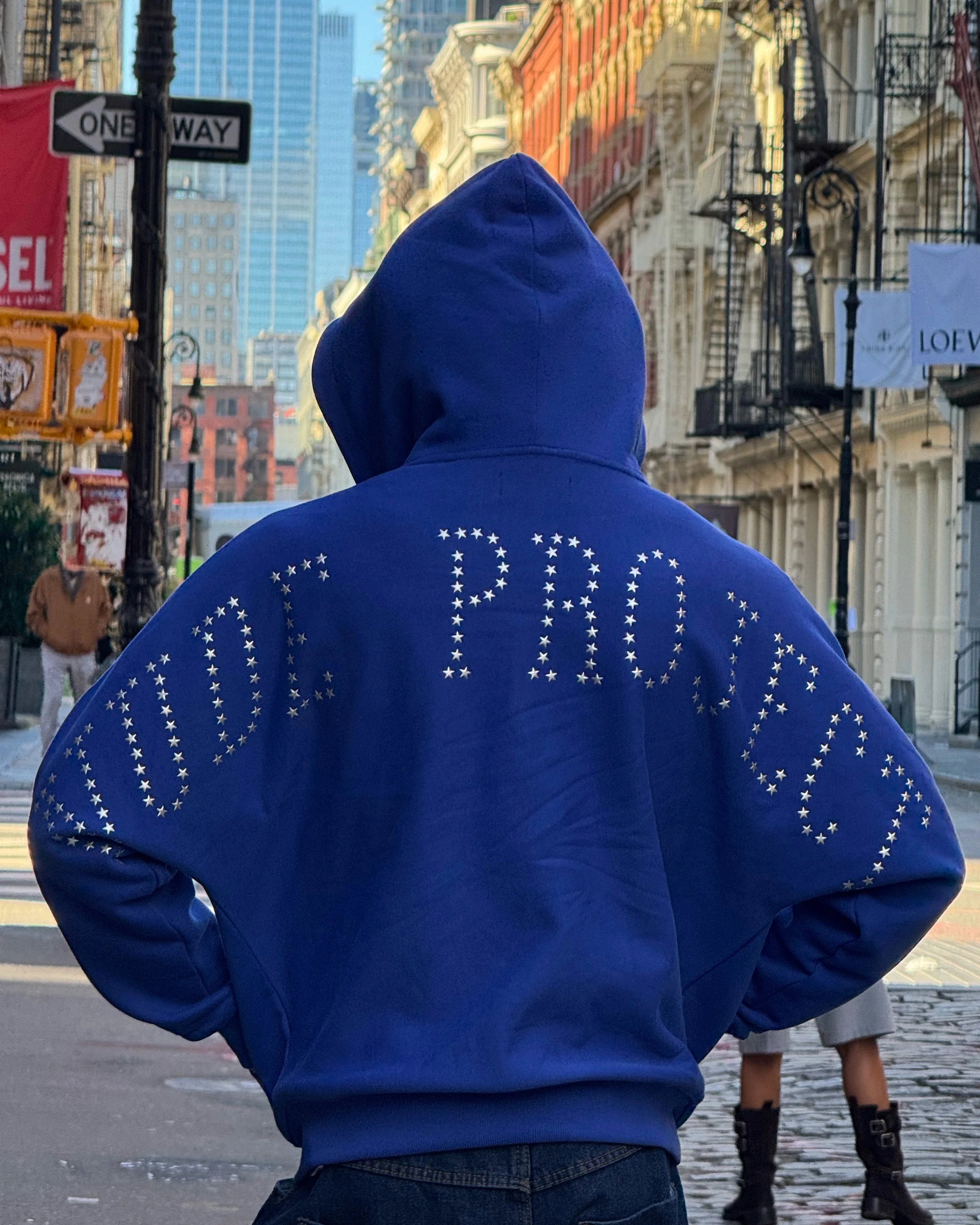 Lights Zip-Up Hoodie Blue