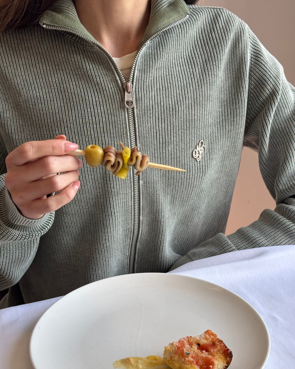 Cárdigan Con Cremallera Shady Verde