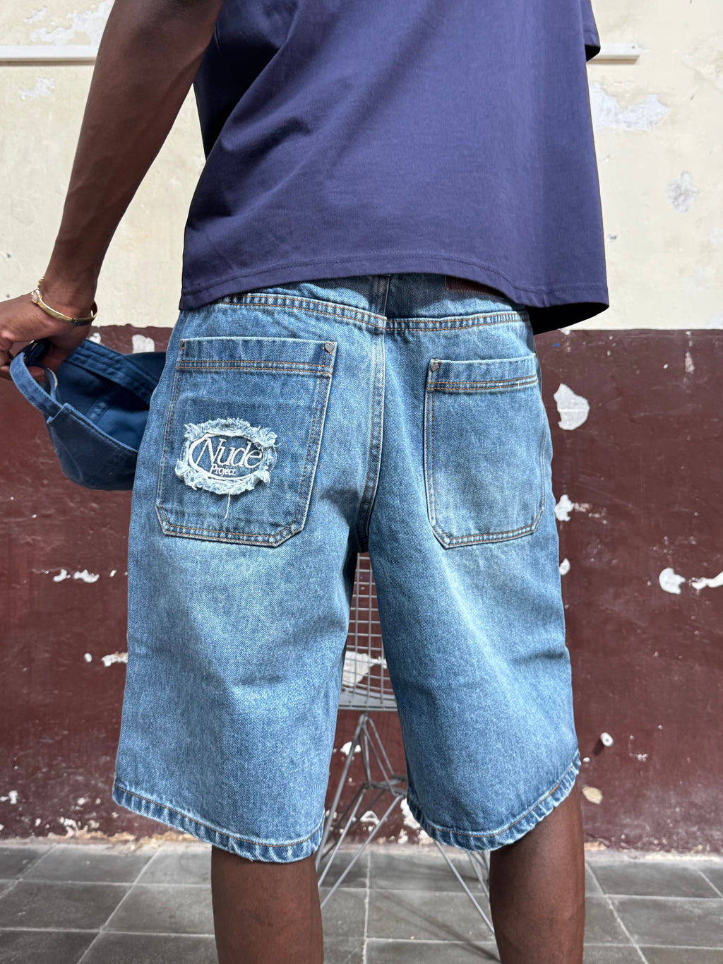 Pantalón Corto Basic Denim Azul