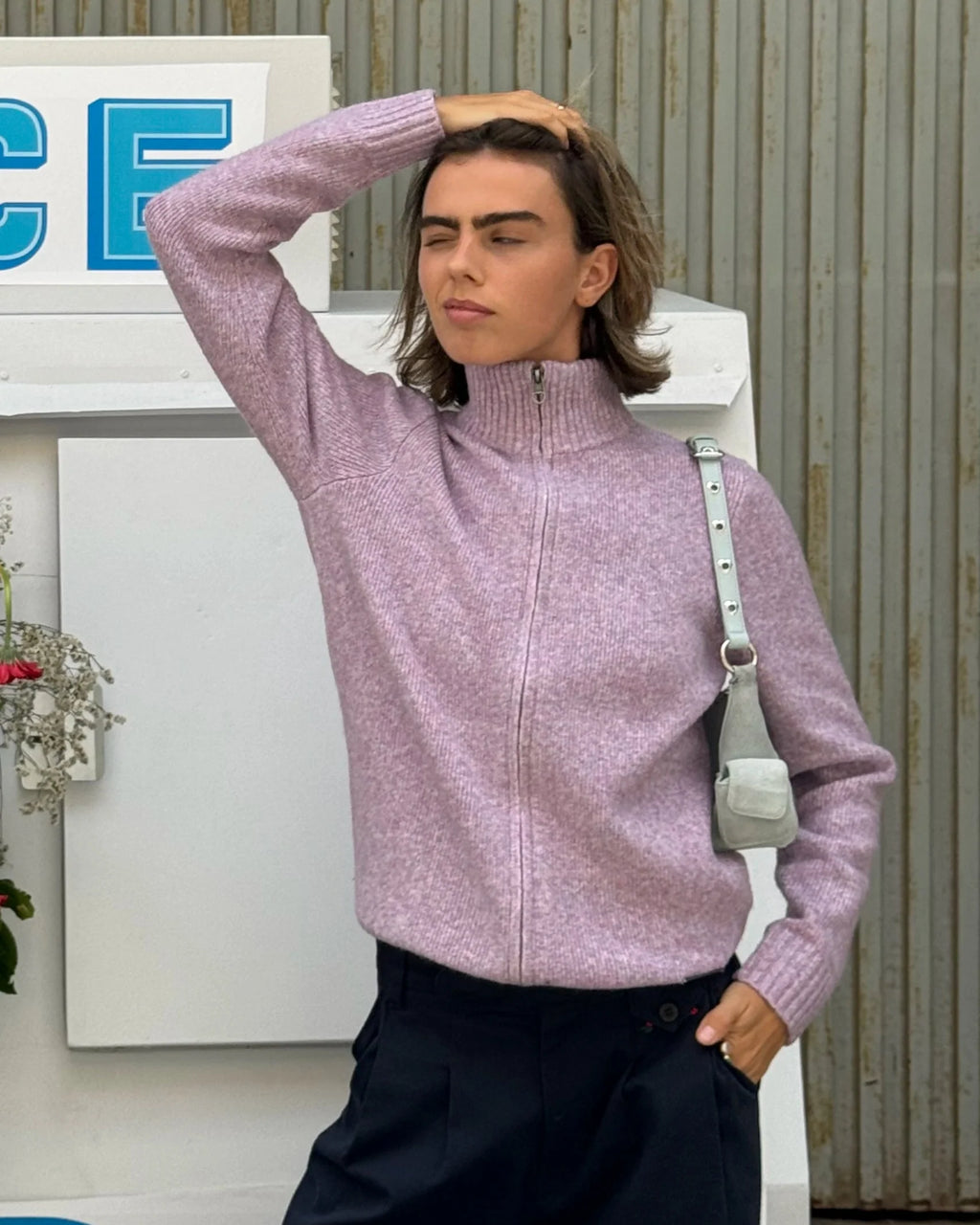 Cárdigan Con Cremallera Sweet Beige