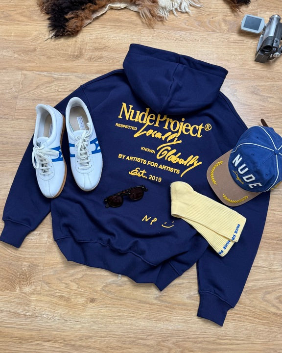 Sudadera Con Cremallera Global Soon Azul Marino