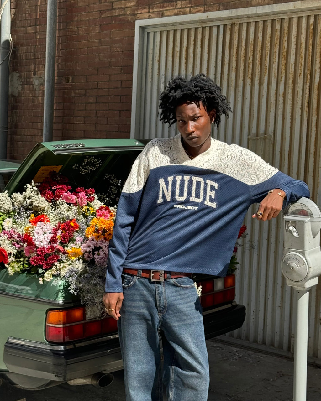 Baller Neck Long-Sleeve Tee Navy