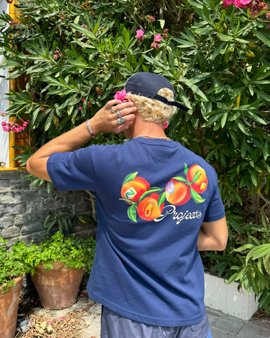 Camiseta Peach Azul Marino