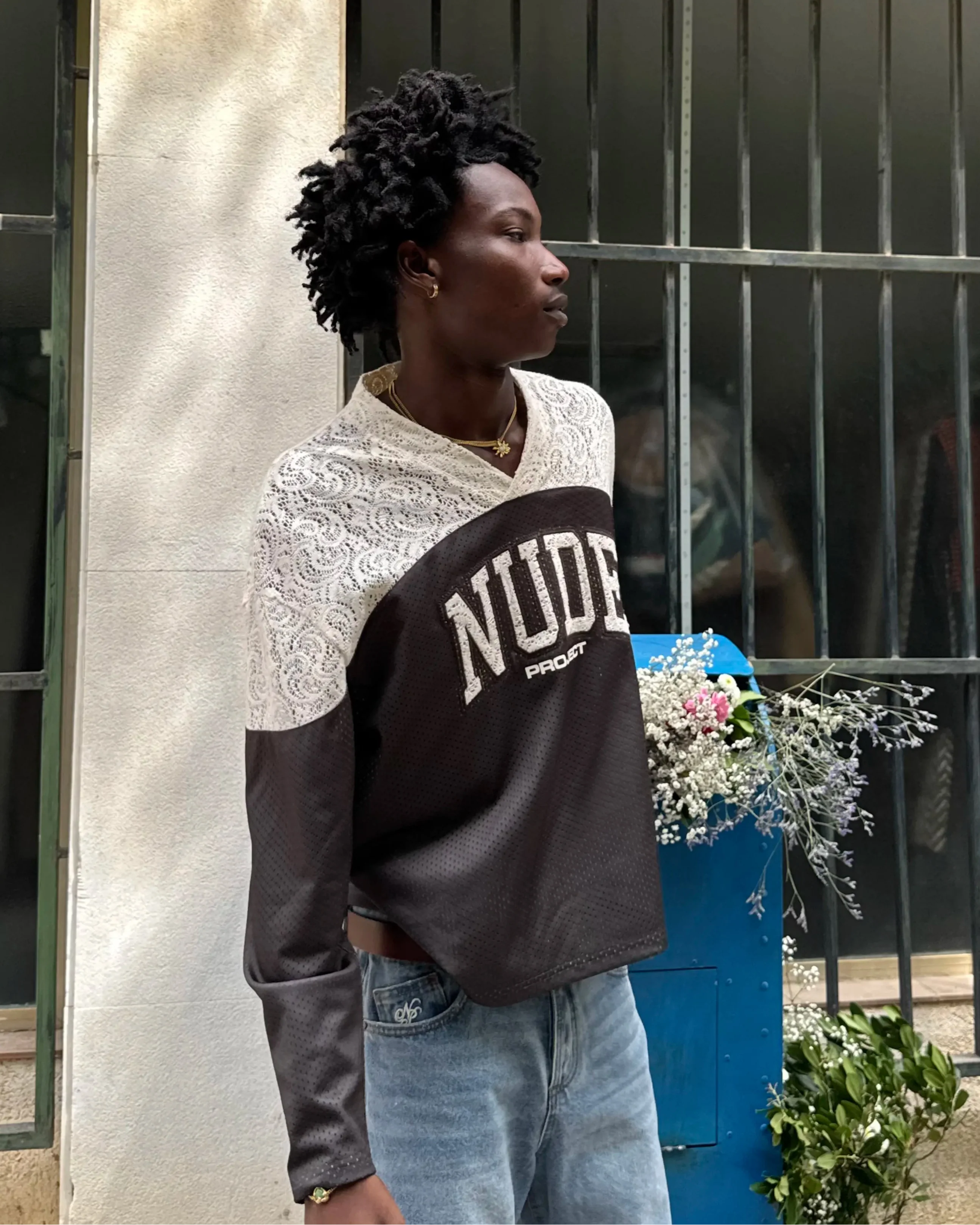 Baller Neck Long-Sleeve Tee Brown