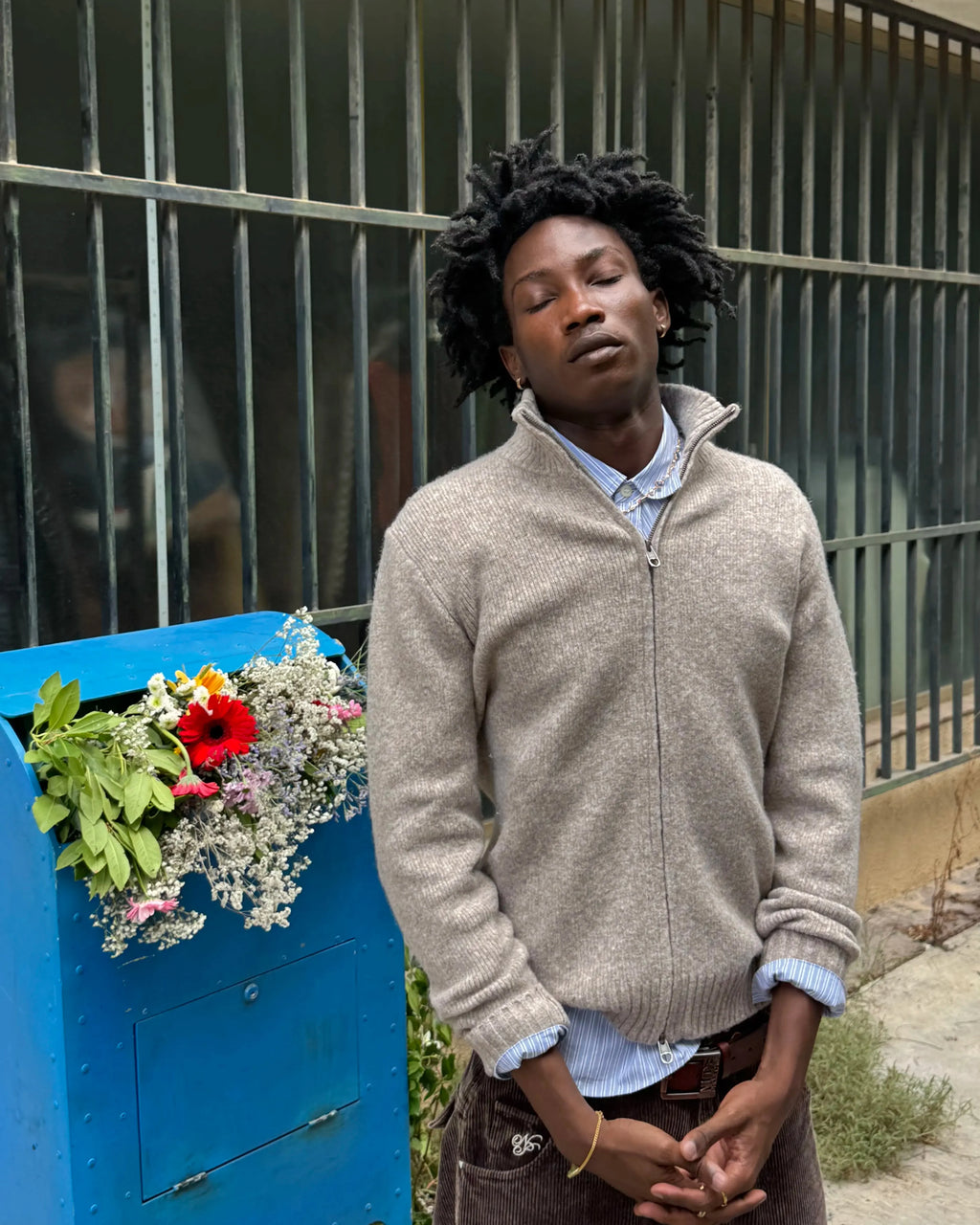 Cárdigan Con Cremallera Sweet Beige