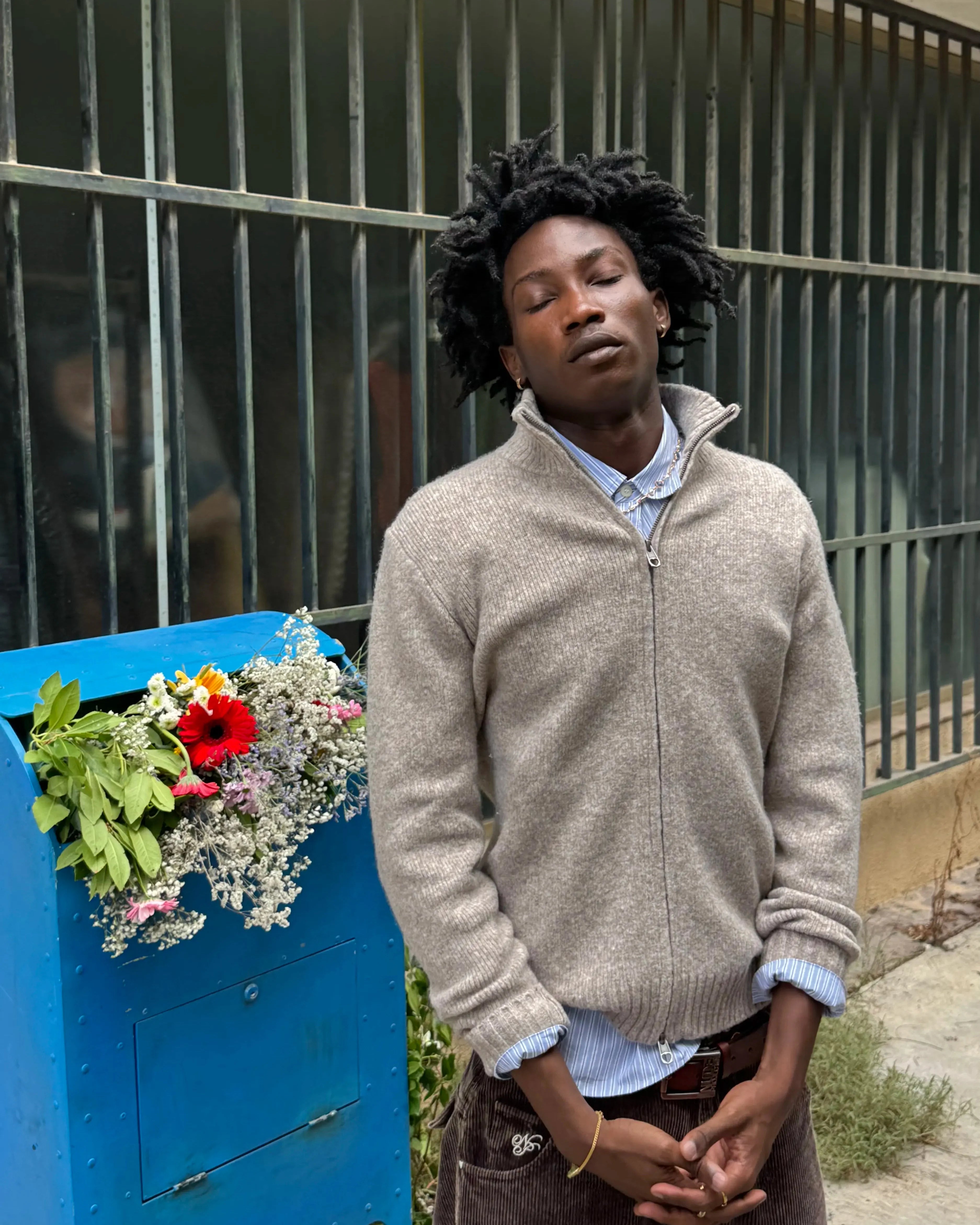 Cárdigan Con Cremallera Sweet Beige