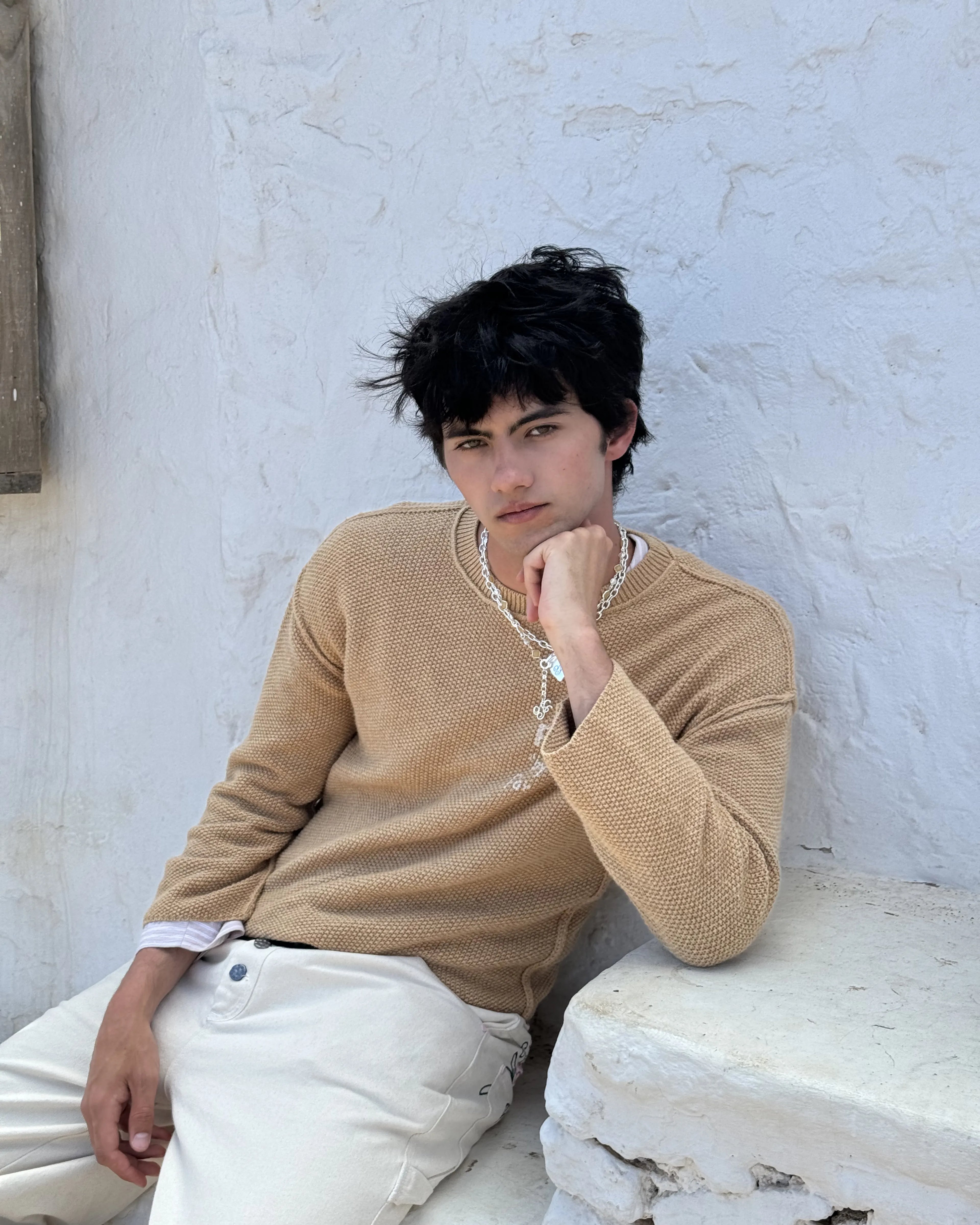 Jersey Reversed Seams Marrón