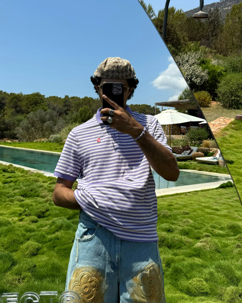 Polo Apple Crew Stripes Lila