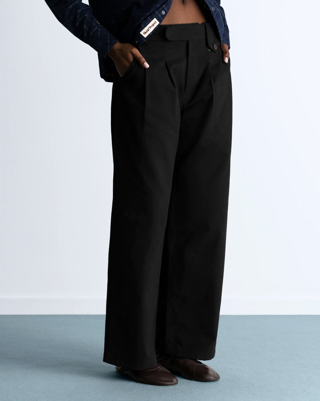 Vinyl Chino Pants Black