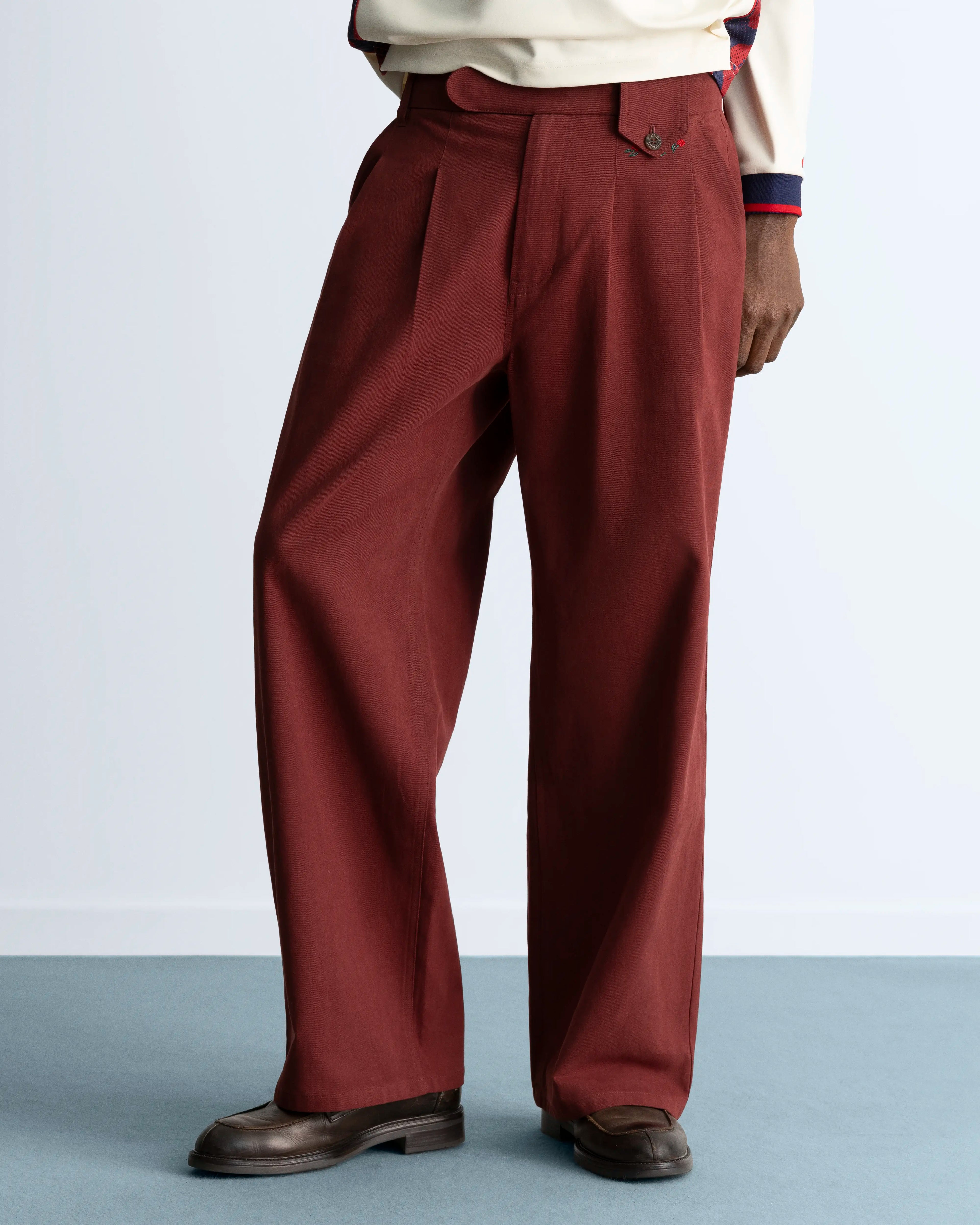 Vinyl Chino Pants Burgundy