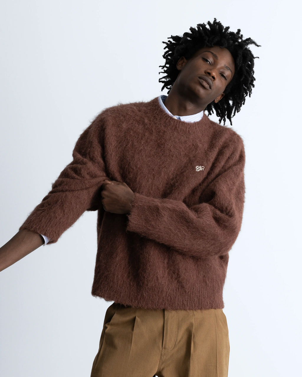 Alpaca Knit Sweater Brown