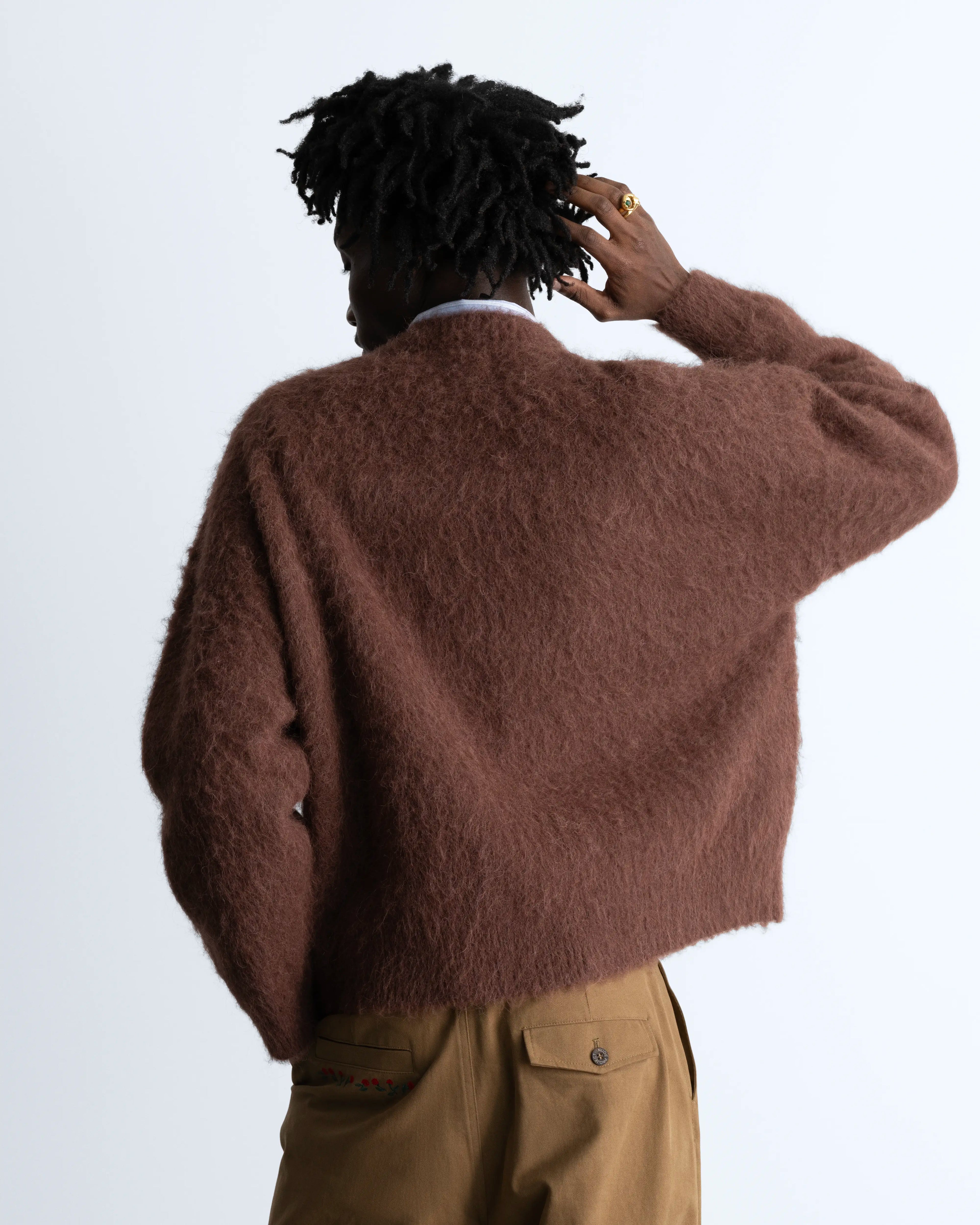 Alpaca Knit Sweater Brown