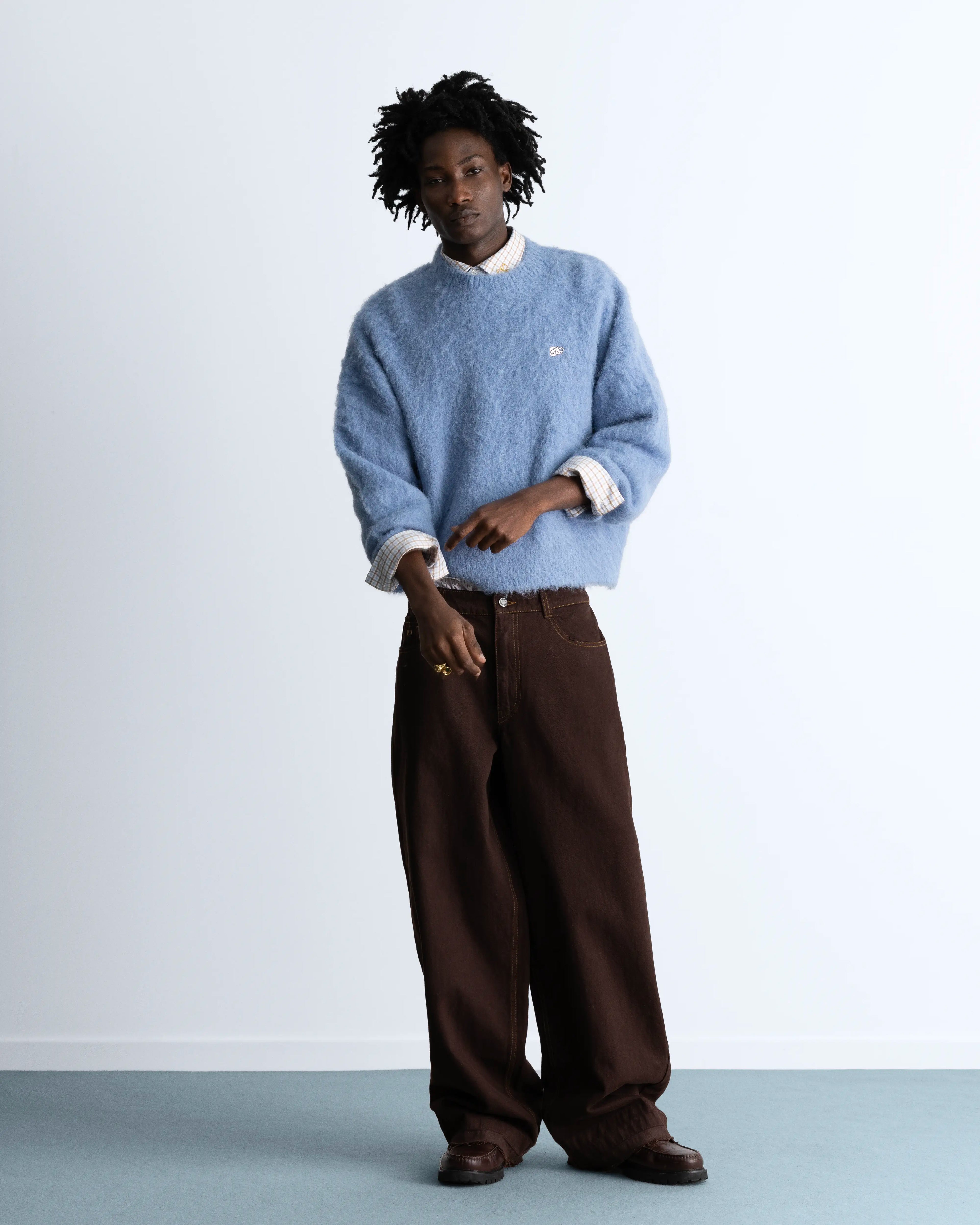 Alpaca Knit Sweater Blue