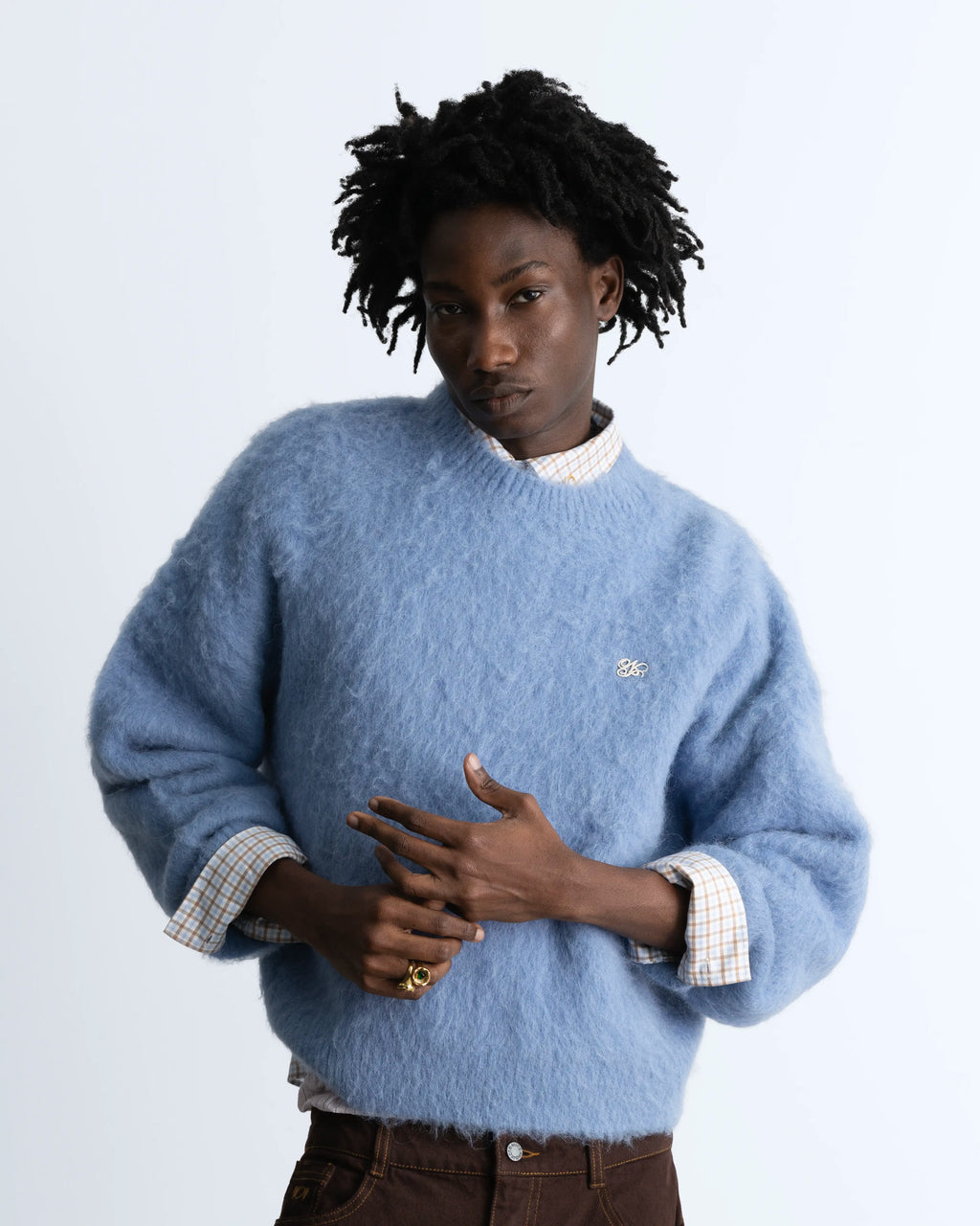 Alpaca Knit Sweater Blue