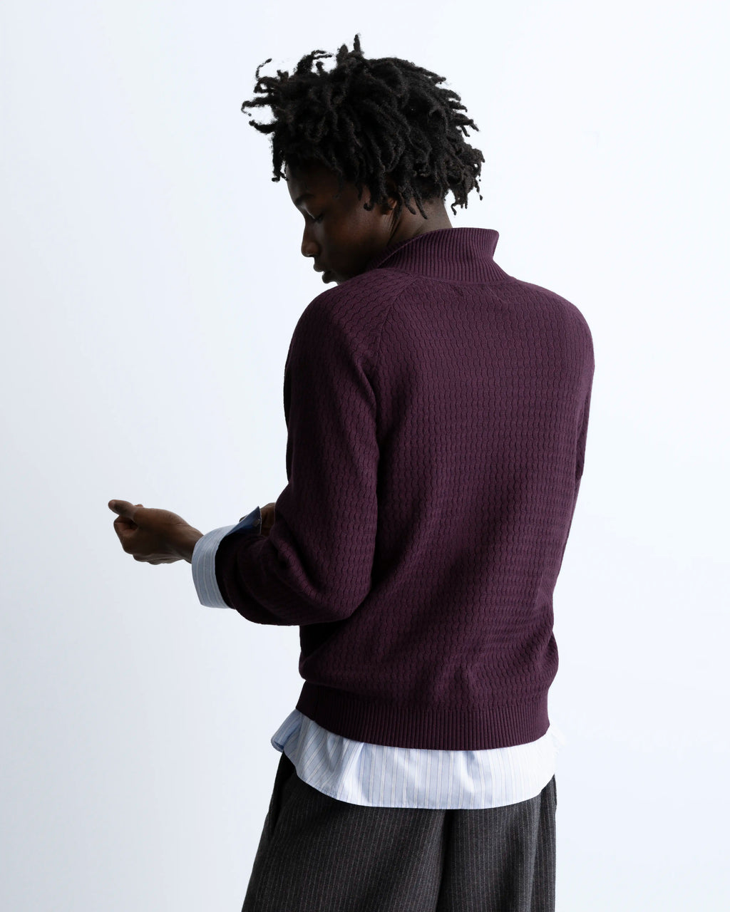 Elegant Knit Polo Burgundy