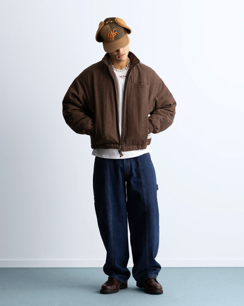 Chaqueta Bomber Con Cremallera Wool Marrón