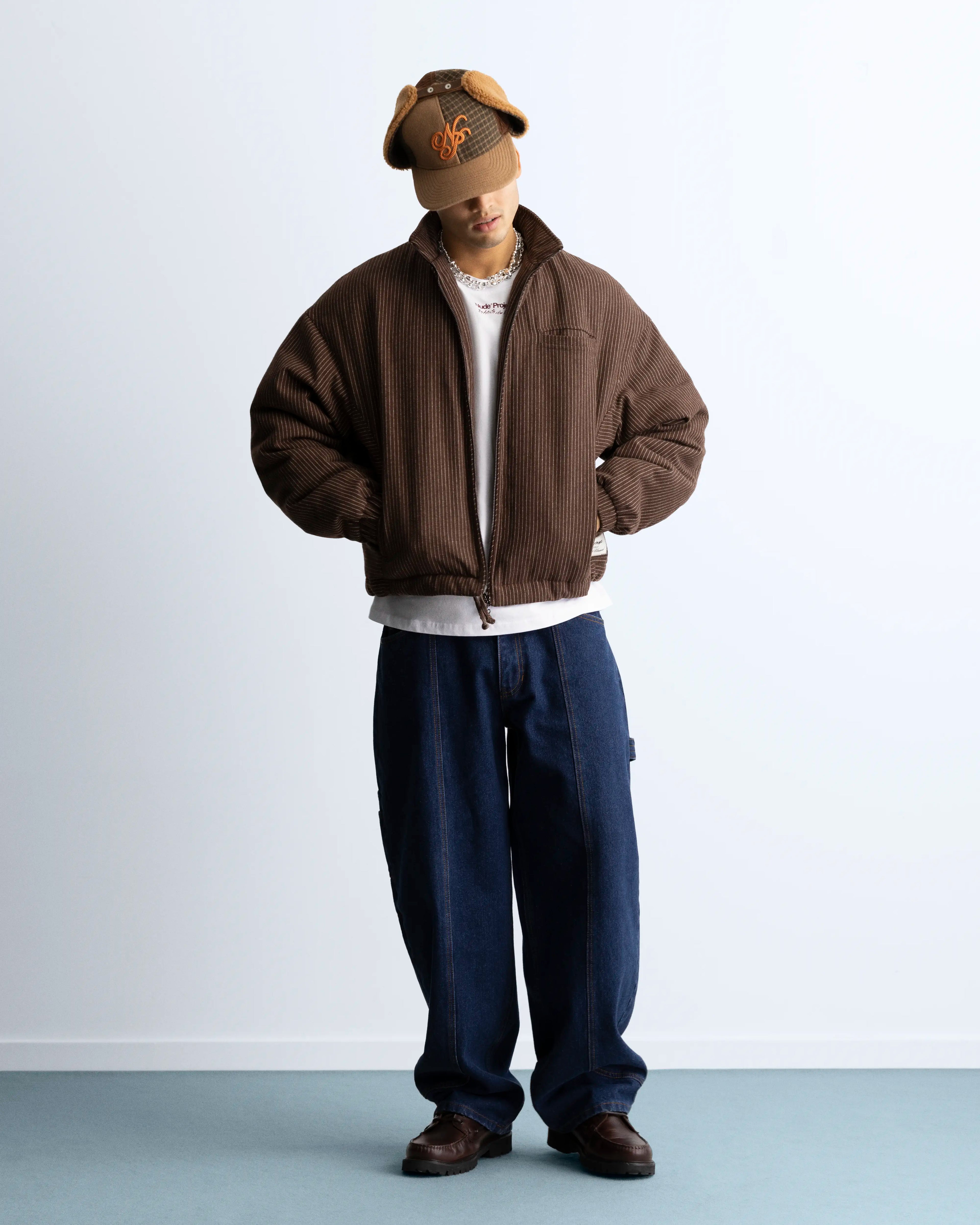 Chaqueta Bomber Con Cremallera Wool Marrón