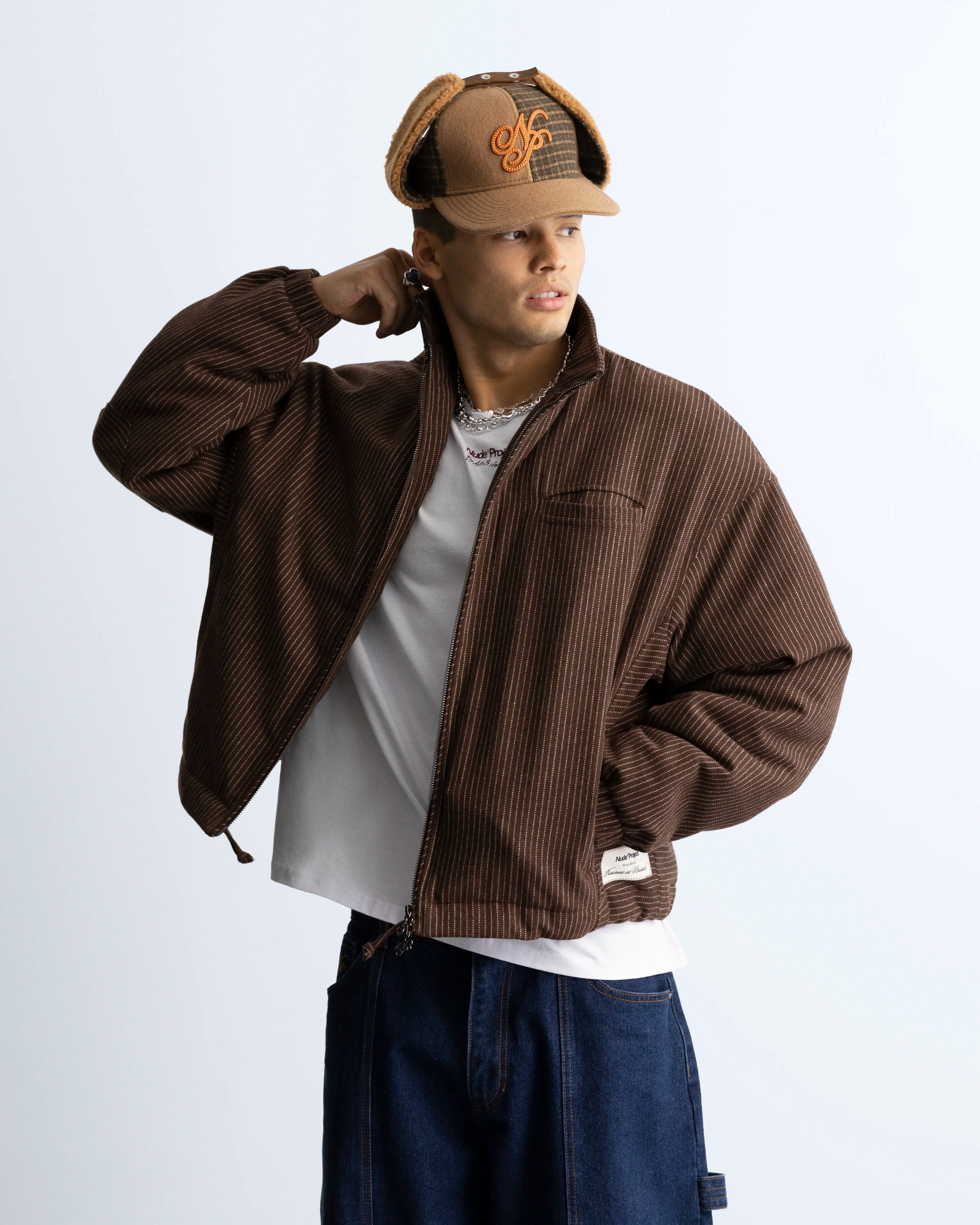 Chaqueta Bomber Con Cremallera Wool Marrón