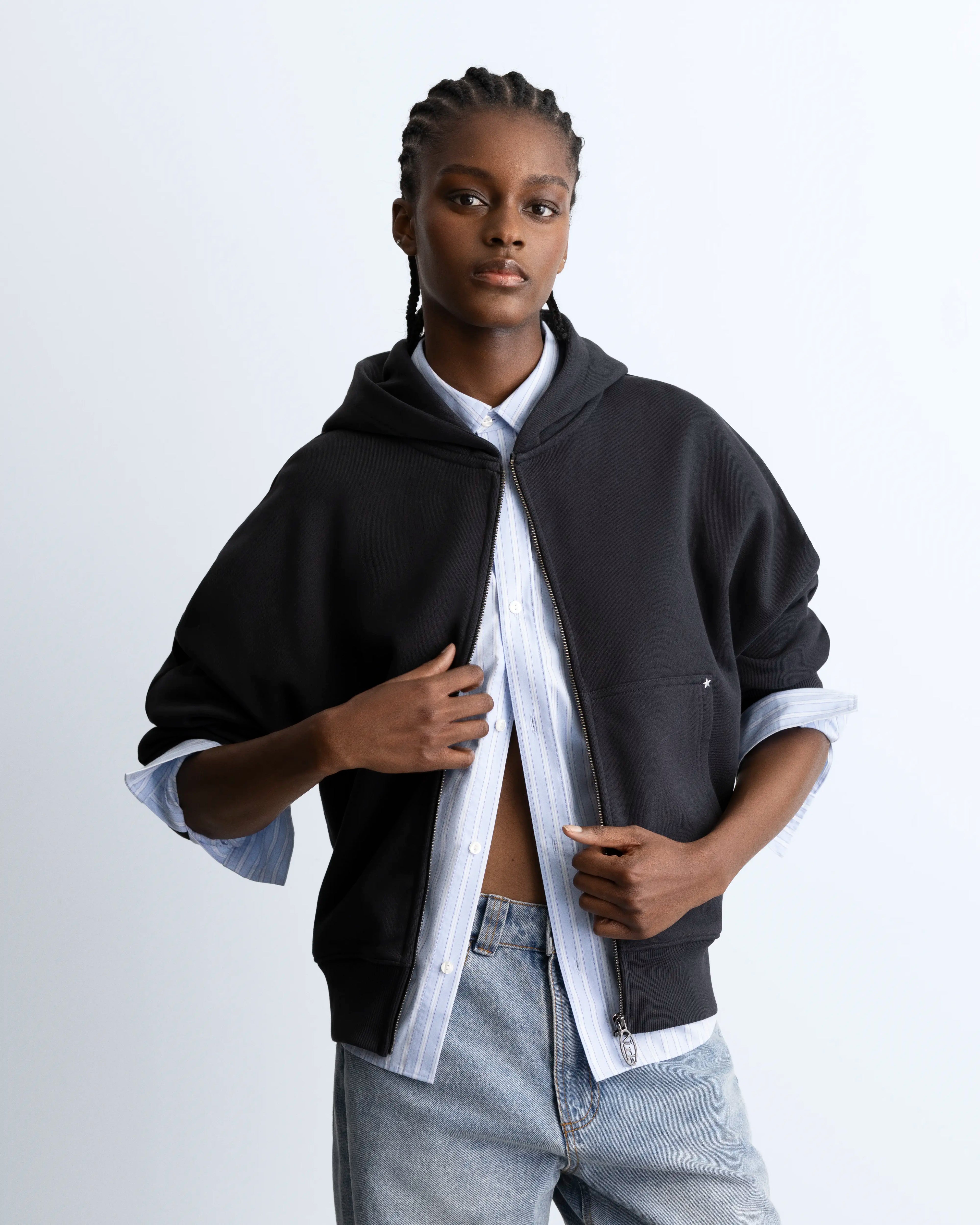 Lights Zip-Up Hoodie Black