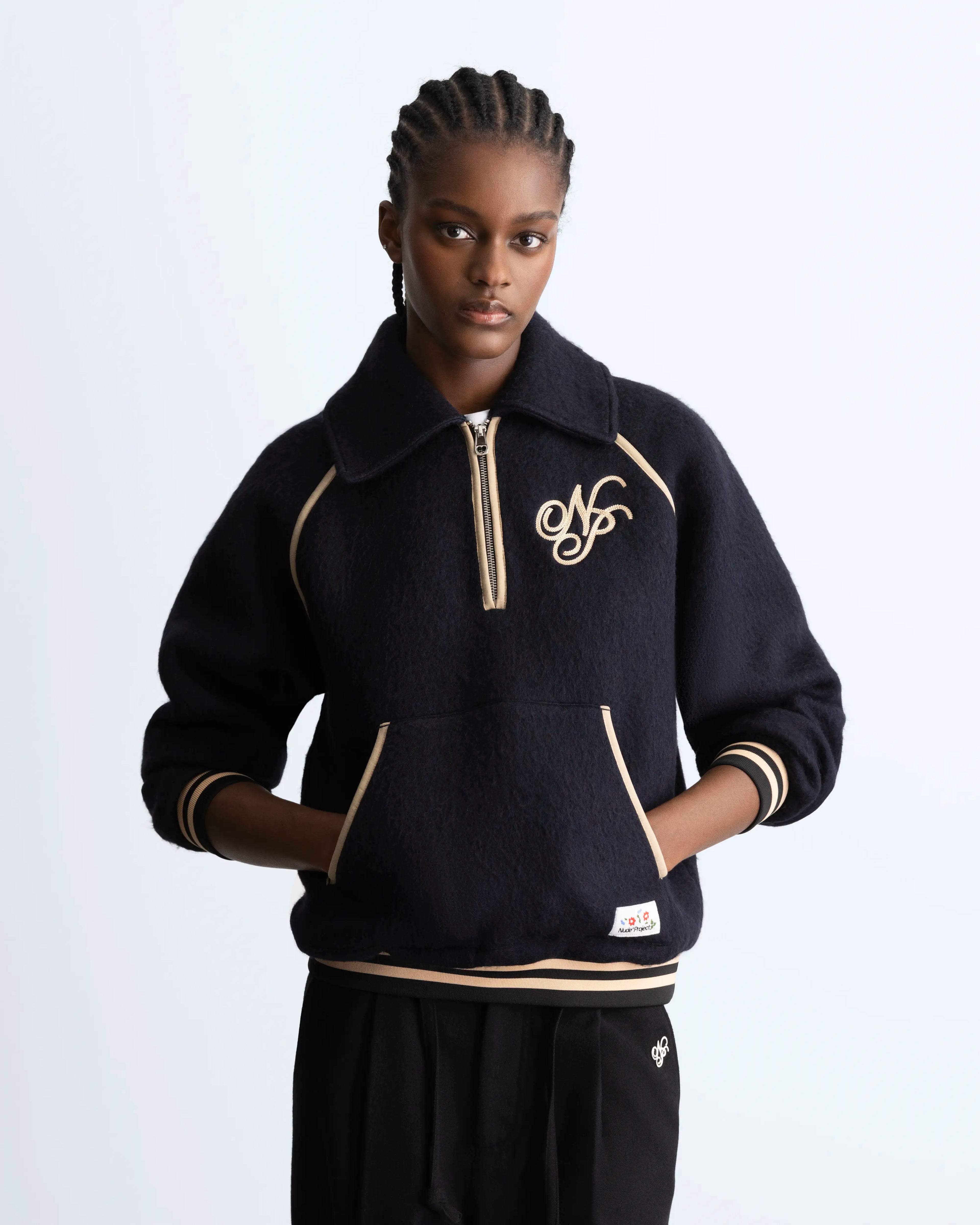 Teddy Quarter-Zip Polar Black