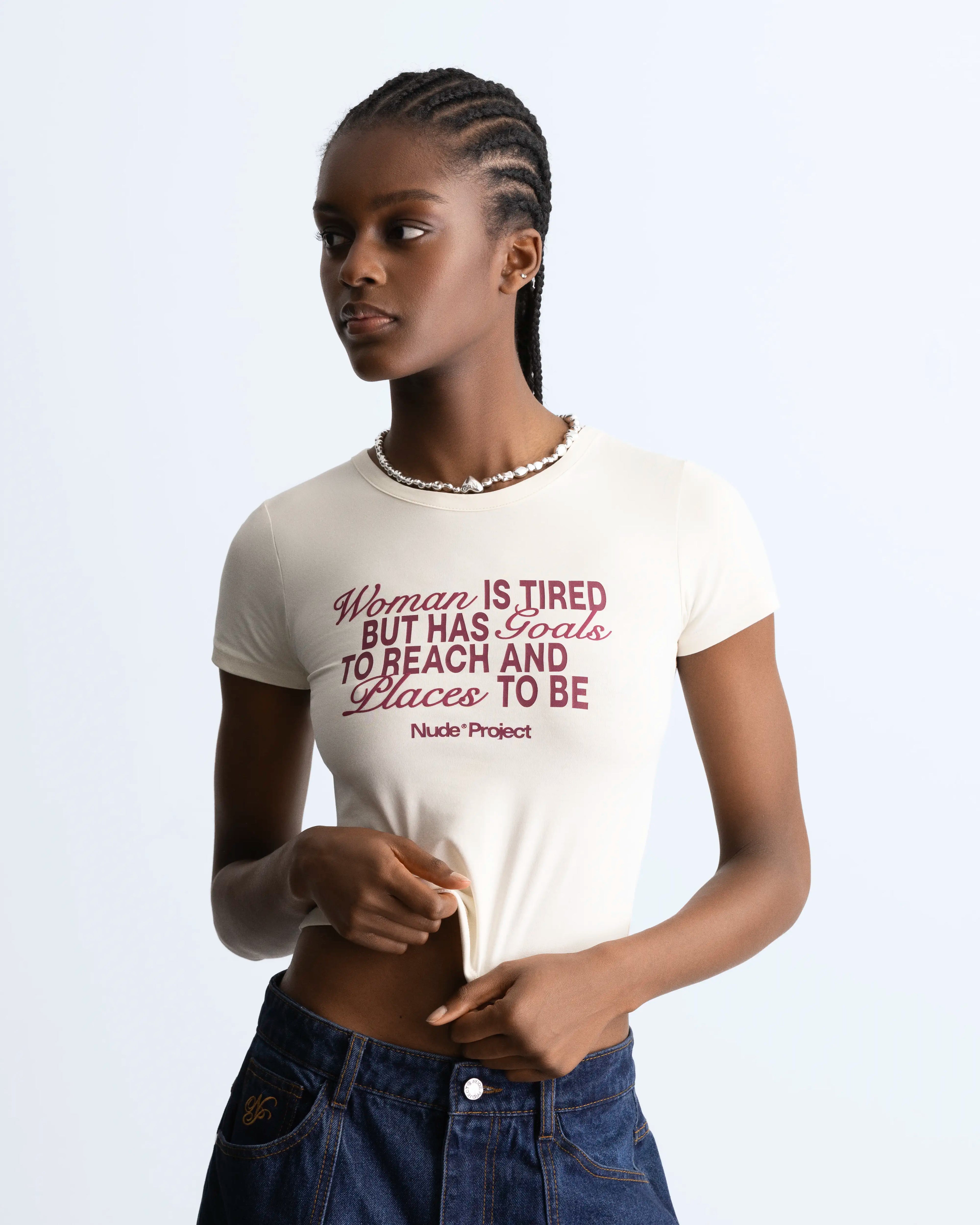 Goals Baby Tee Marshmallow