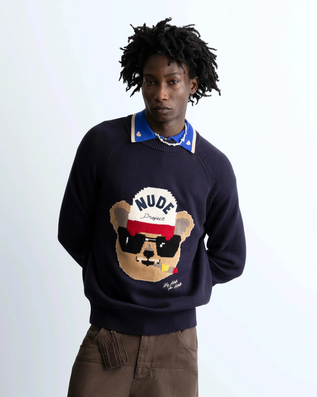 Teddy Knit Sweater Blue