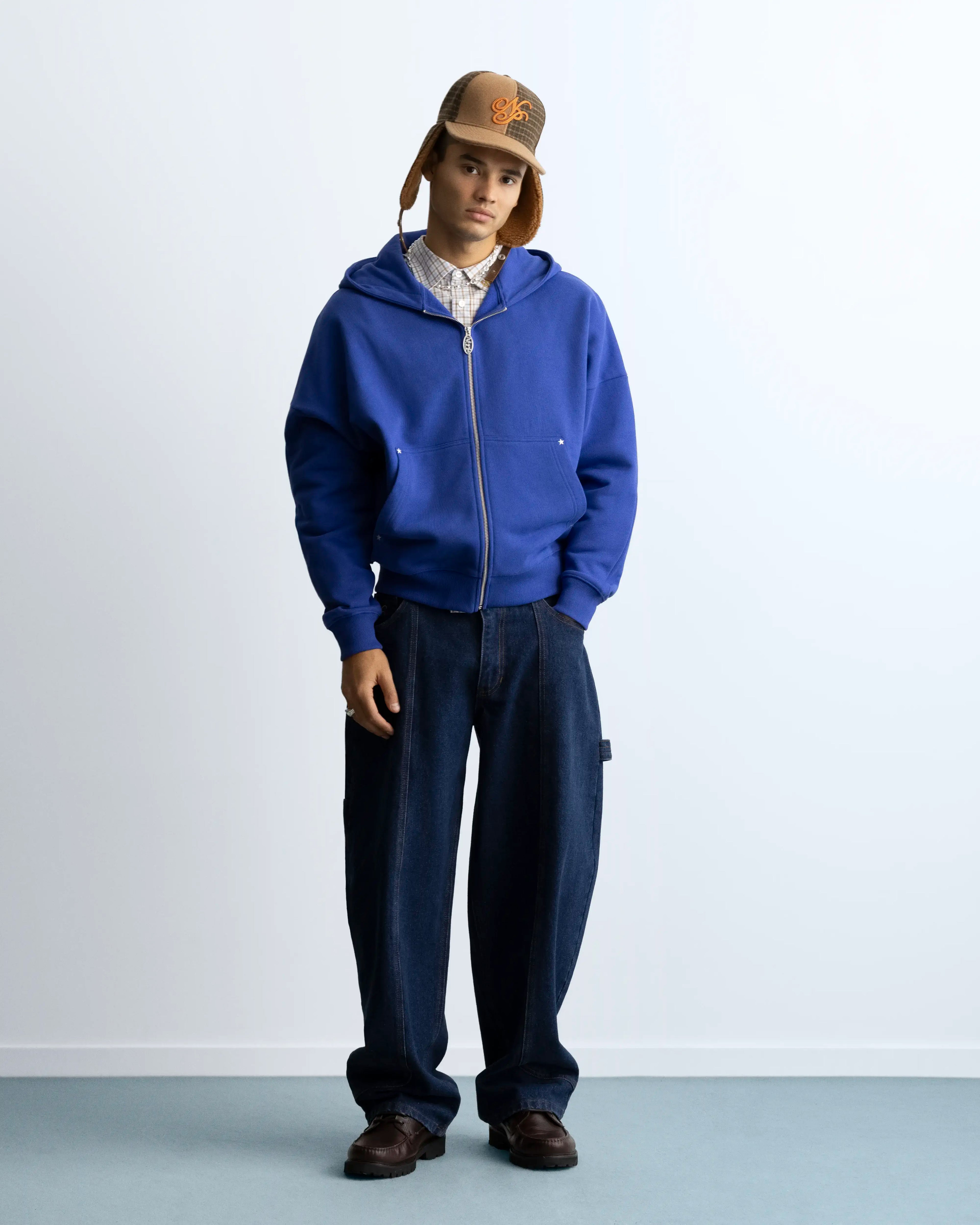 Lights Zip-Up Hoodie Blue