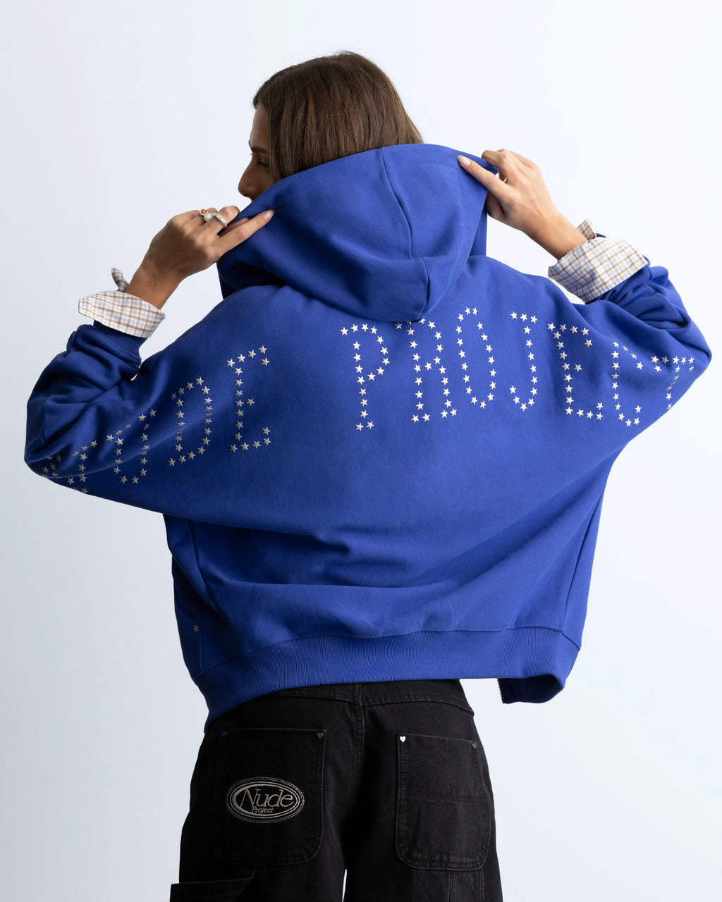 Lights Zip-Up Hoodie Blue