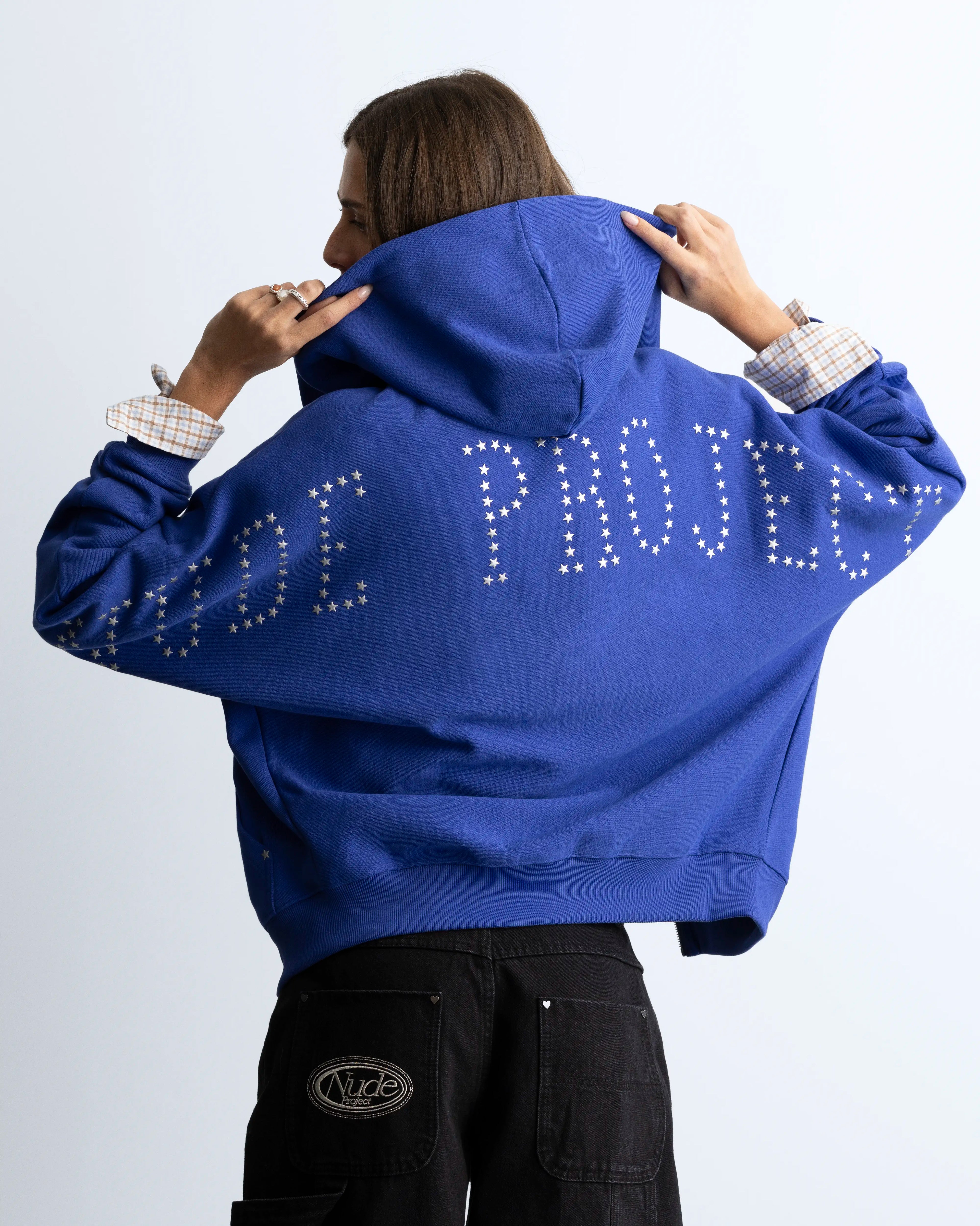 Lights Zip-Up Hoodie Blue