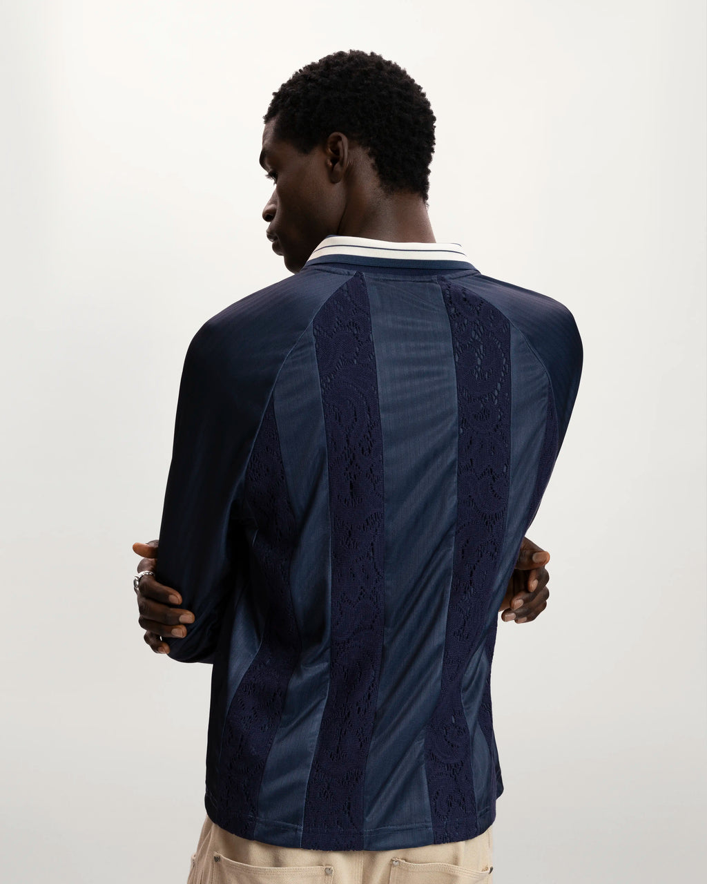 Lace Football Long-Sleeve Tee Navy