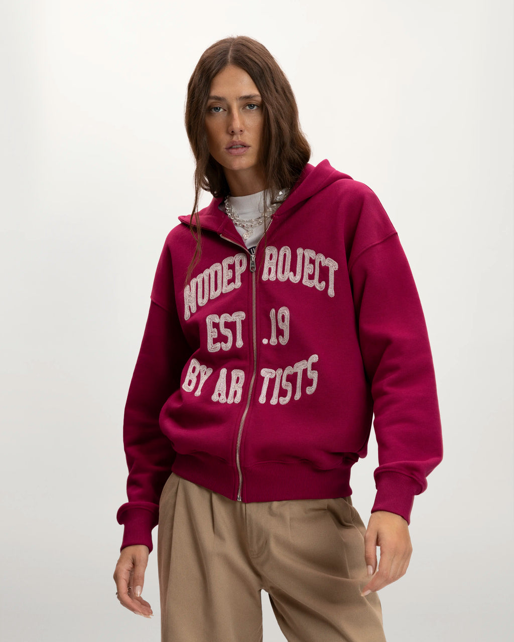 Gravity Zip-Up Hoodie Burgundy