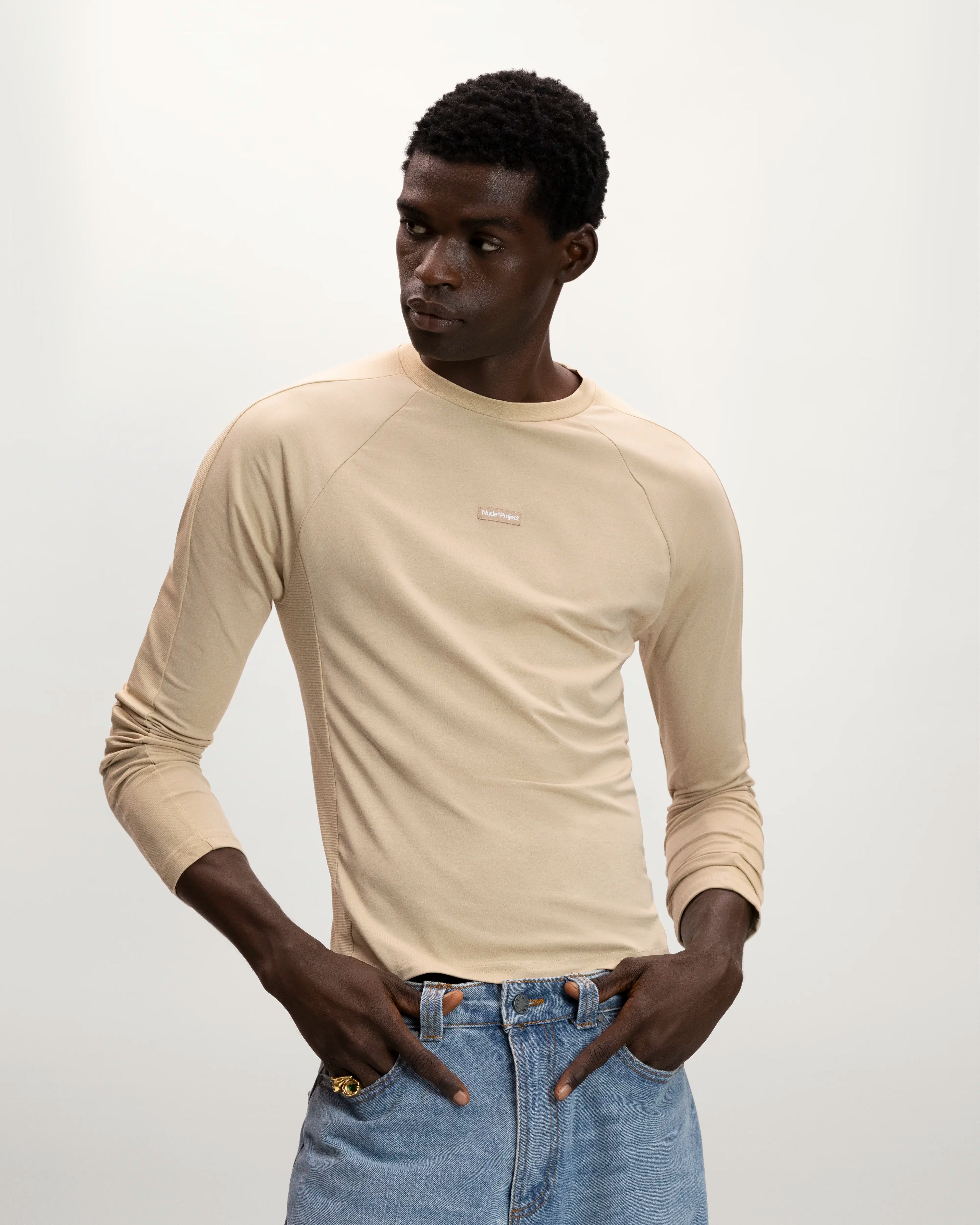 Tech Longsleeve Tee Beige