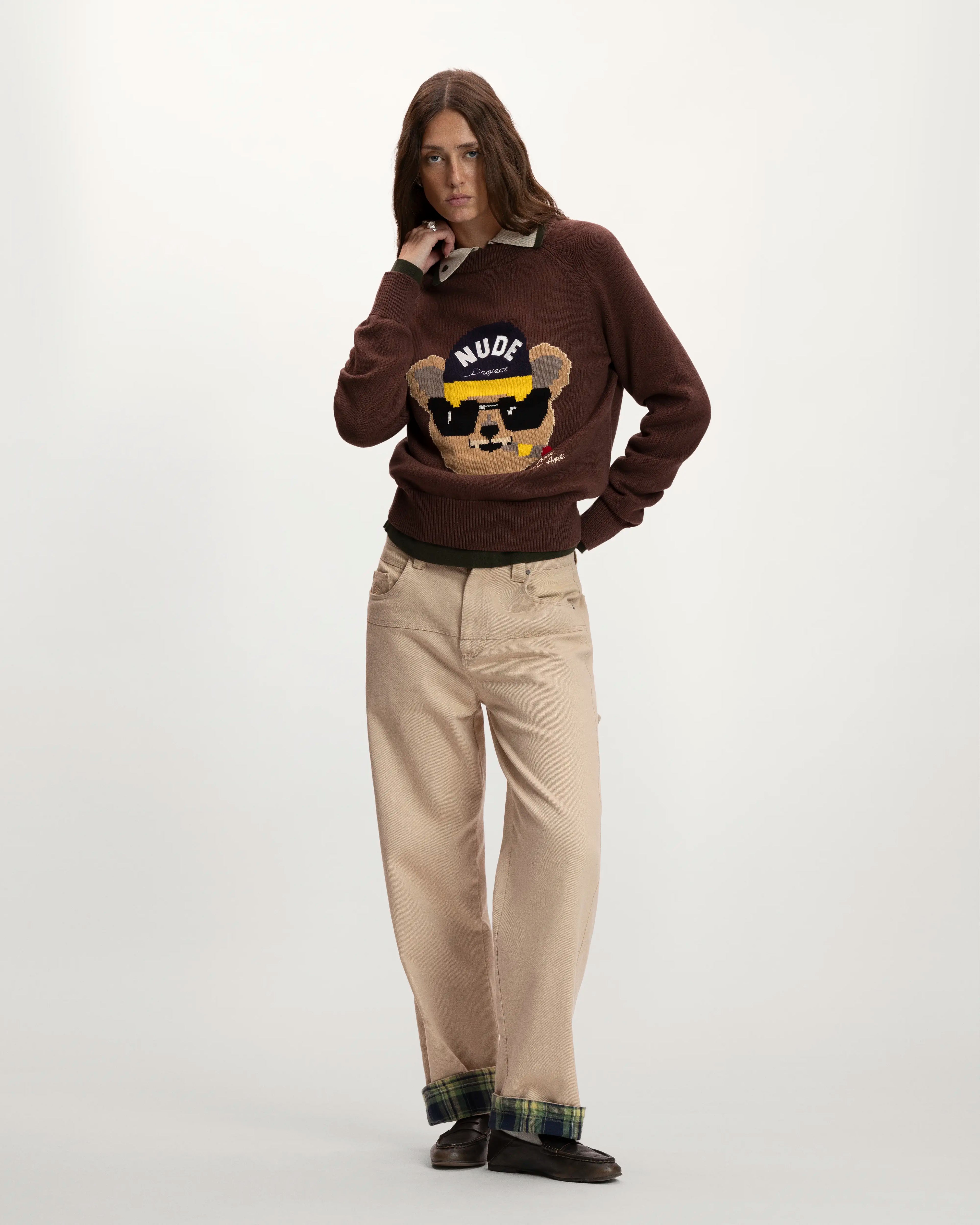 Teddy Knit Sweater Brown