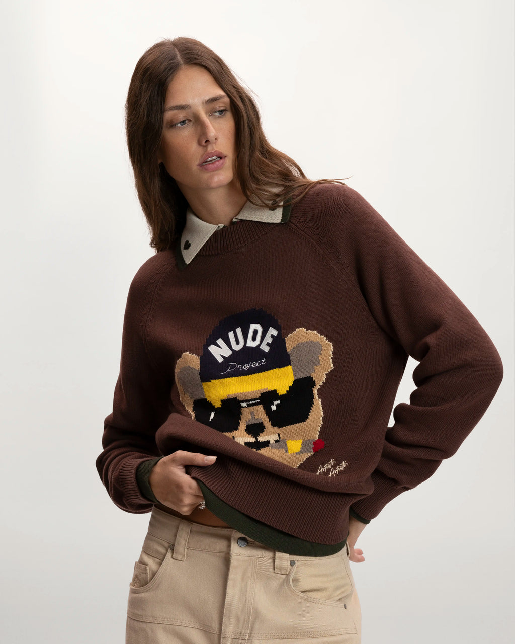 Teddy Knit Sweater Brown