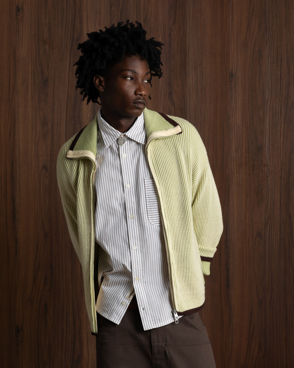 Cárdigan Con Cremallera Classy Verde