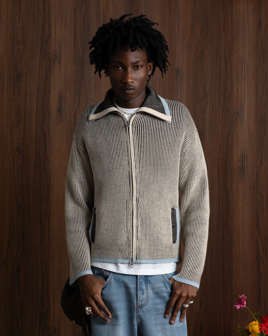 Cárdigan Con Cremallera Classy Azul