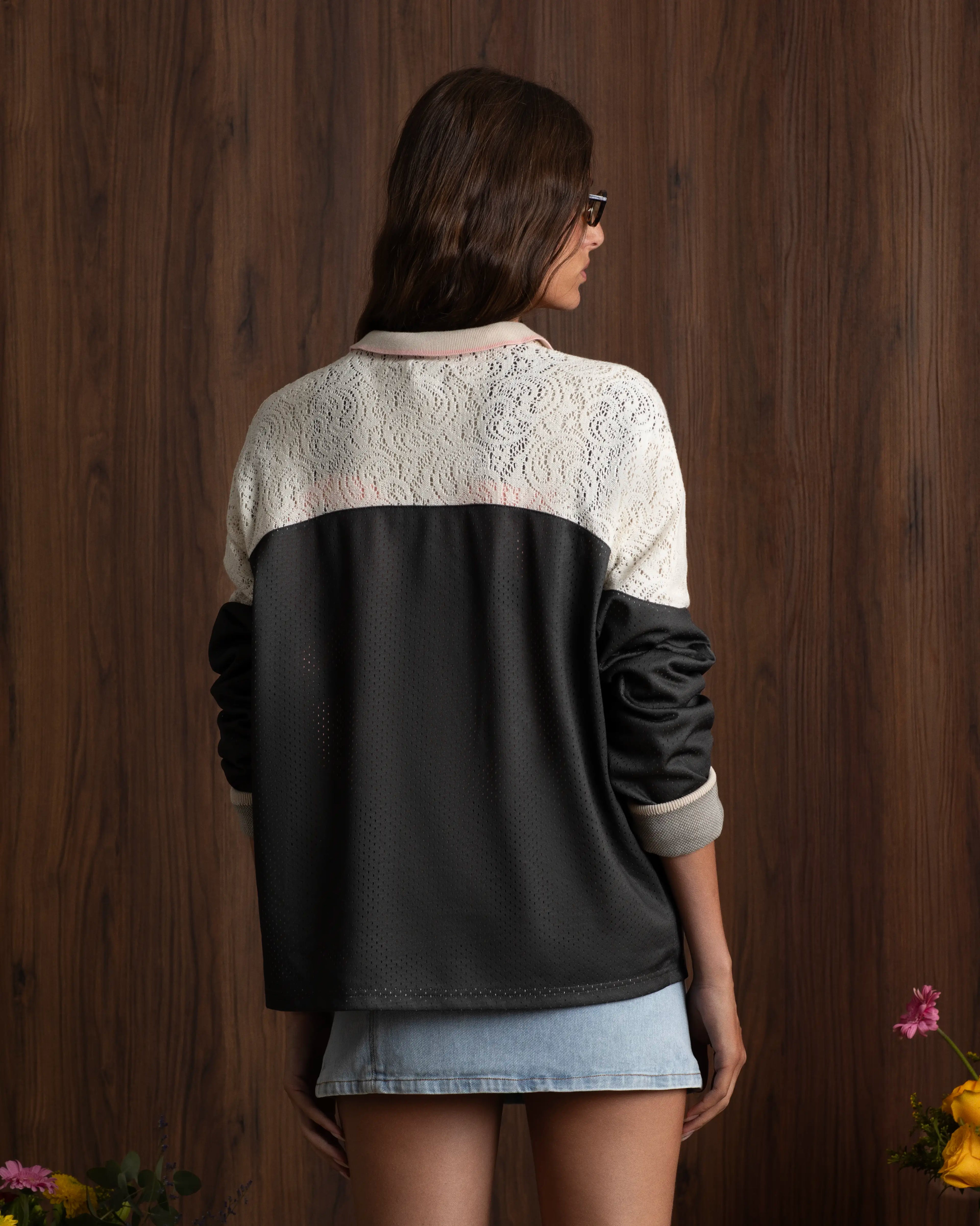 Baller Neck Long-Sleeve Tee Brown